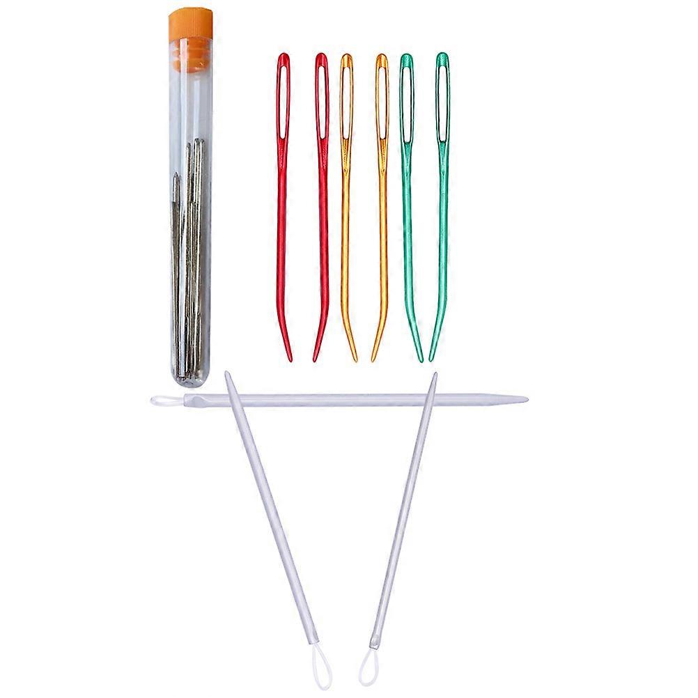 Sewing Needles Set with Large Eyes and Curved Tips for Hand Sewing 1 Set Assorted Color