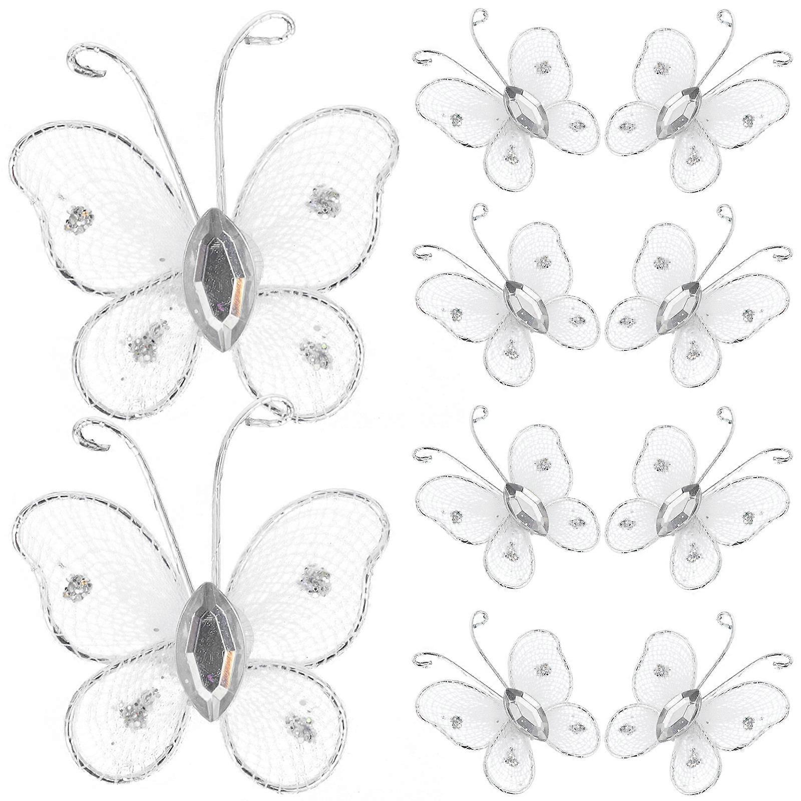 Artificial Butterflies Decors Simulation Three-Dimensional For Anniversaries Event Planners White 3x2.5cm 50Set