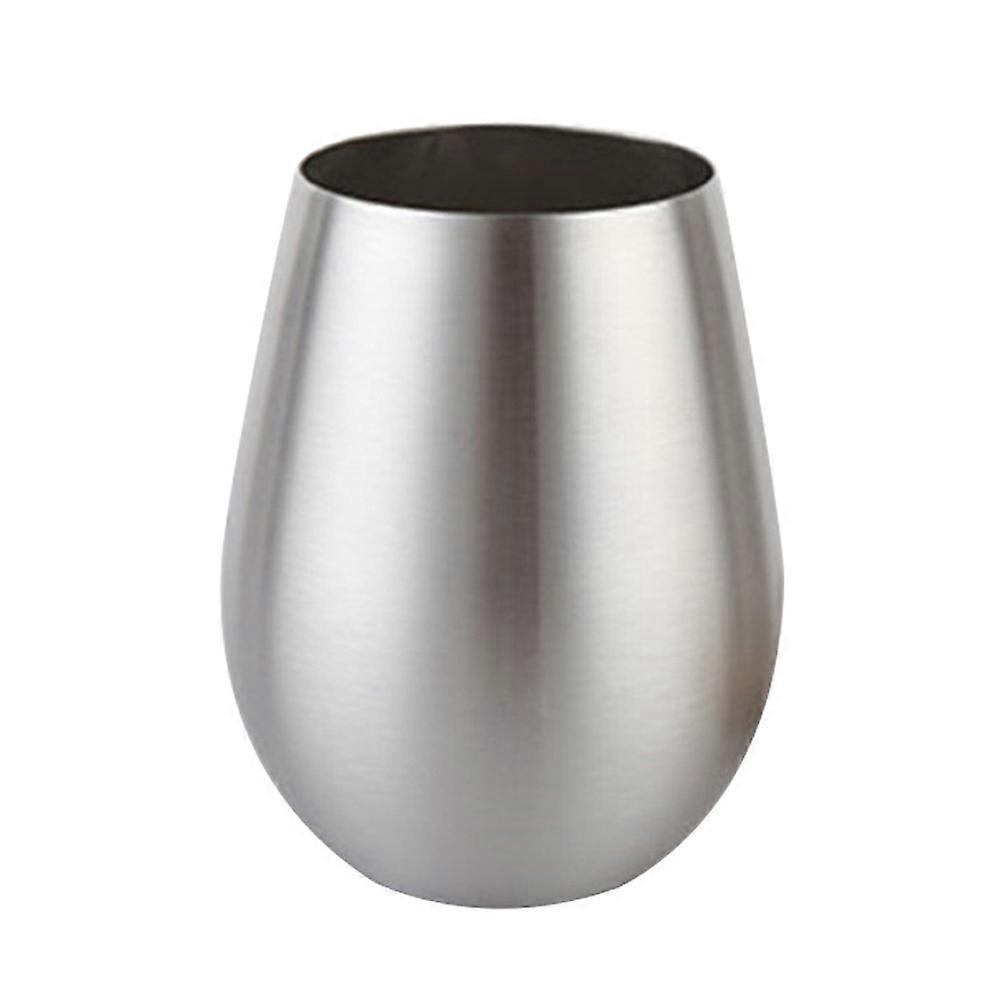 Stainless Steel Water Cup Silver Egg Shape Design Portable for Parties and Outdoor Use 18oz