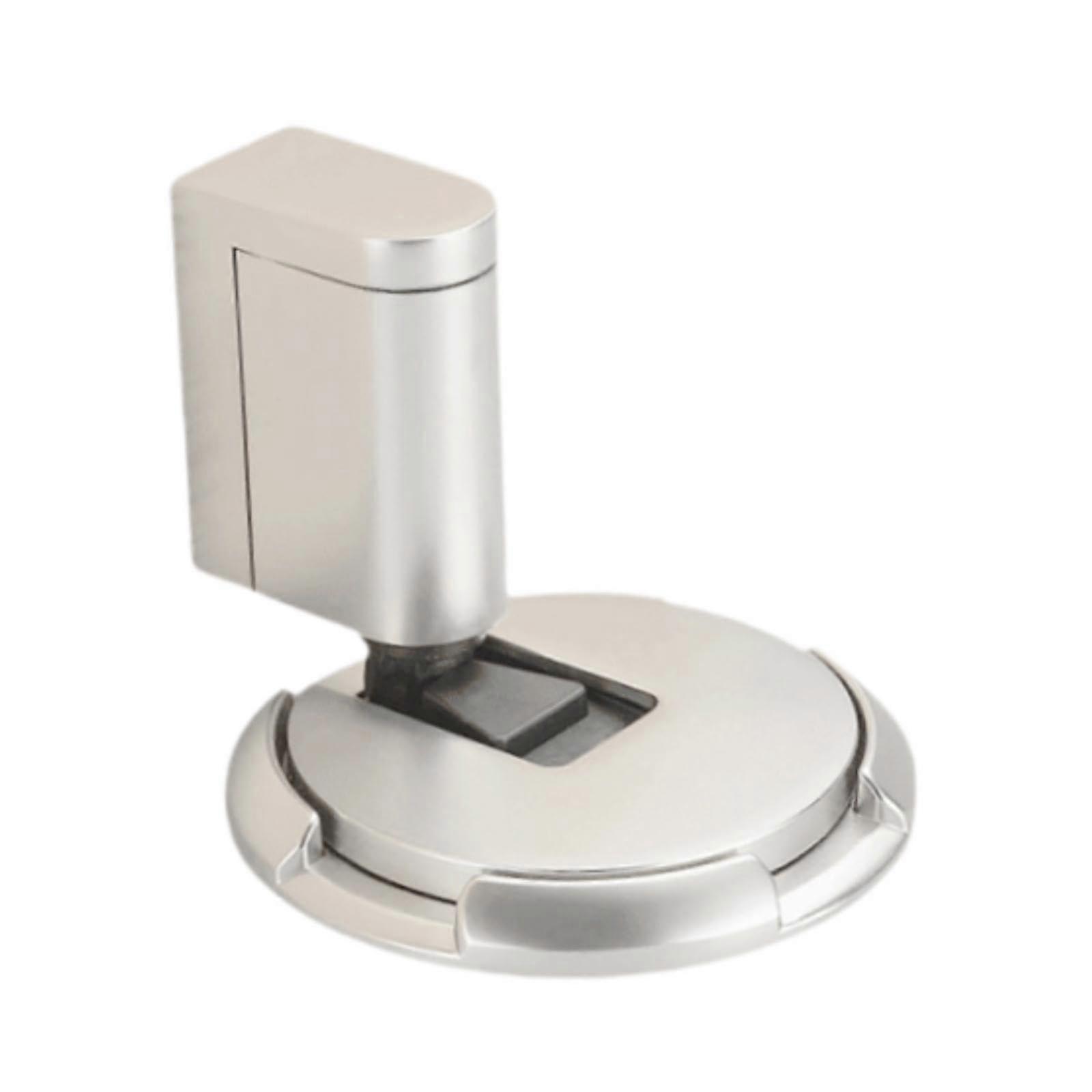 Suction Door Stop, Anti-Collision, Adjustable Holder, For Home And Office, Silver