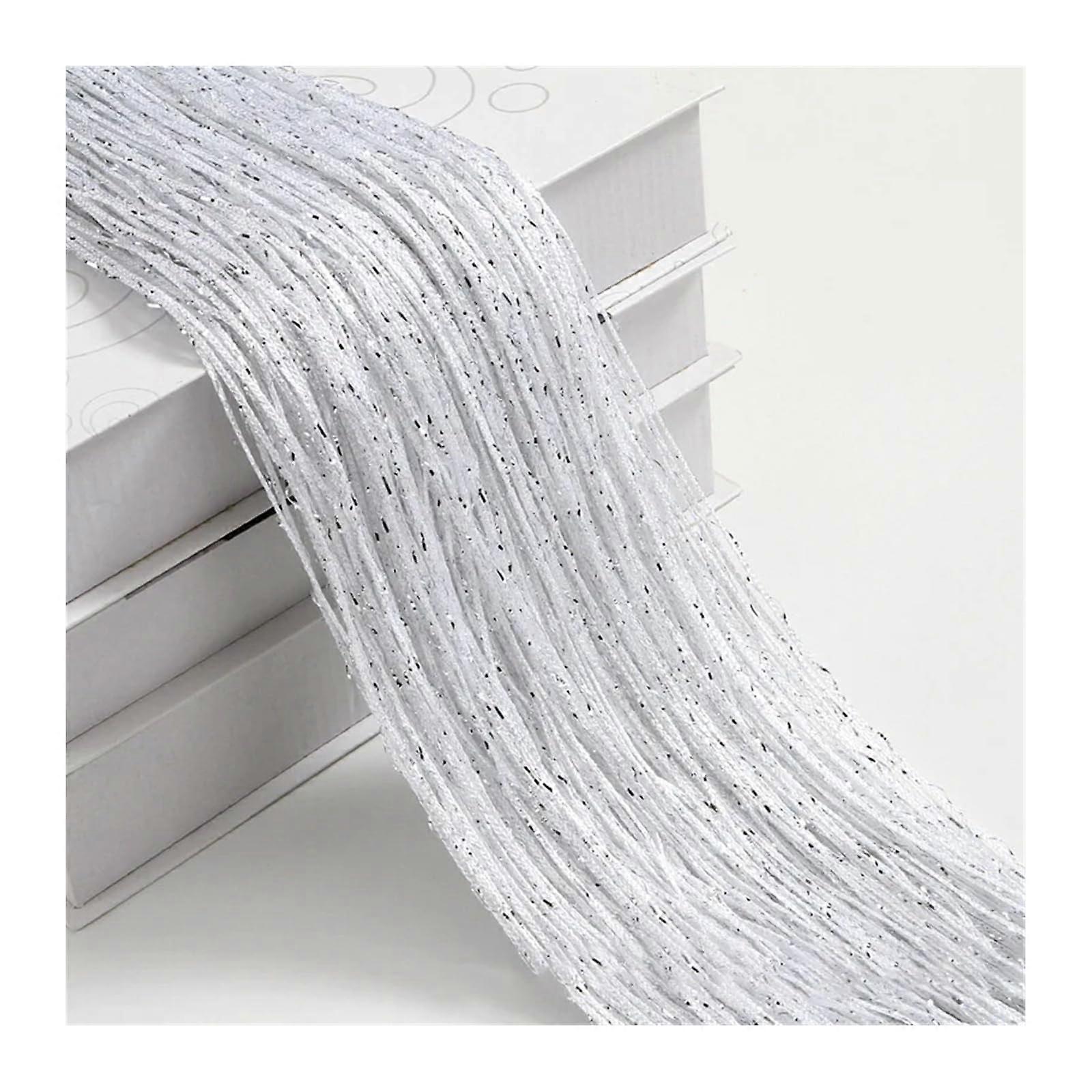 Beaded Curtains for Doors 1x2m, White Tassel Crystal String Door Curtain, Glitter Window Room Divider Panel