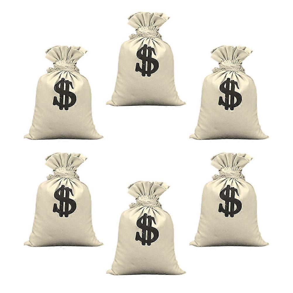 6pcs Durable Sign Pattern Storage Pouch Drawstring Bags for Pirate Cowboy Cosplay Party Themed Events Fun Props Wrapping