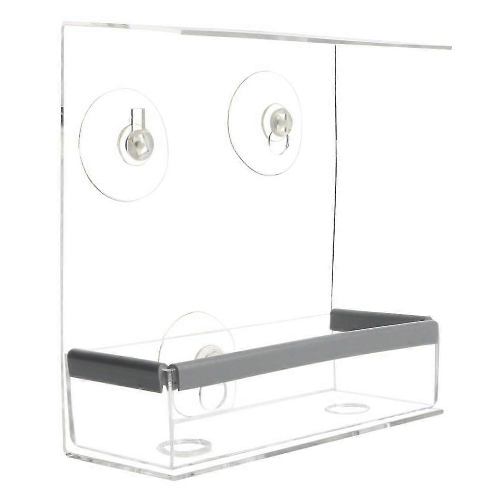 Acrylic Bird Feeder for Pet Use Transparent and Durable with Suction Cup 7.8x3.9 Inches