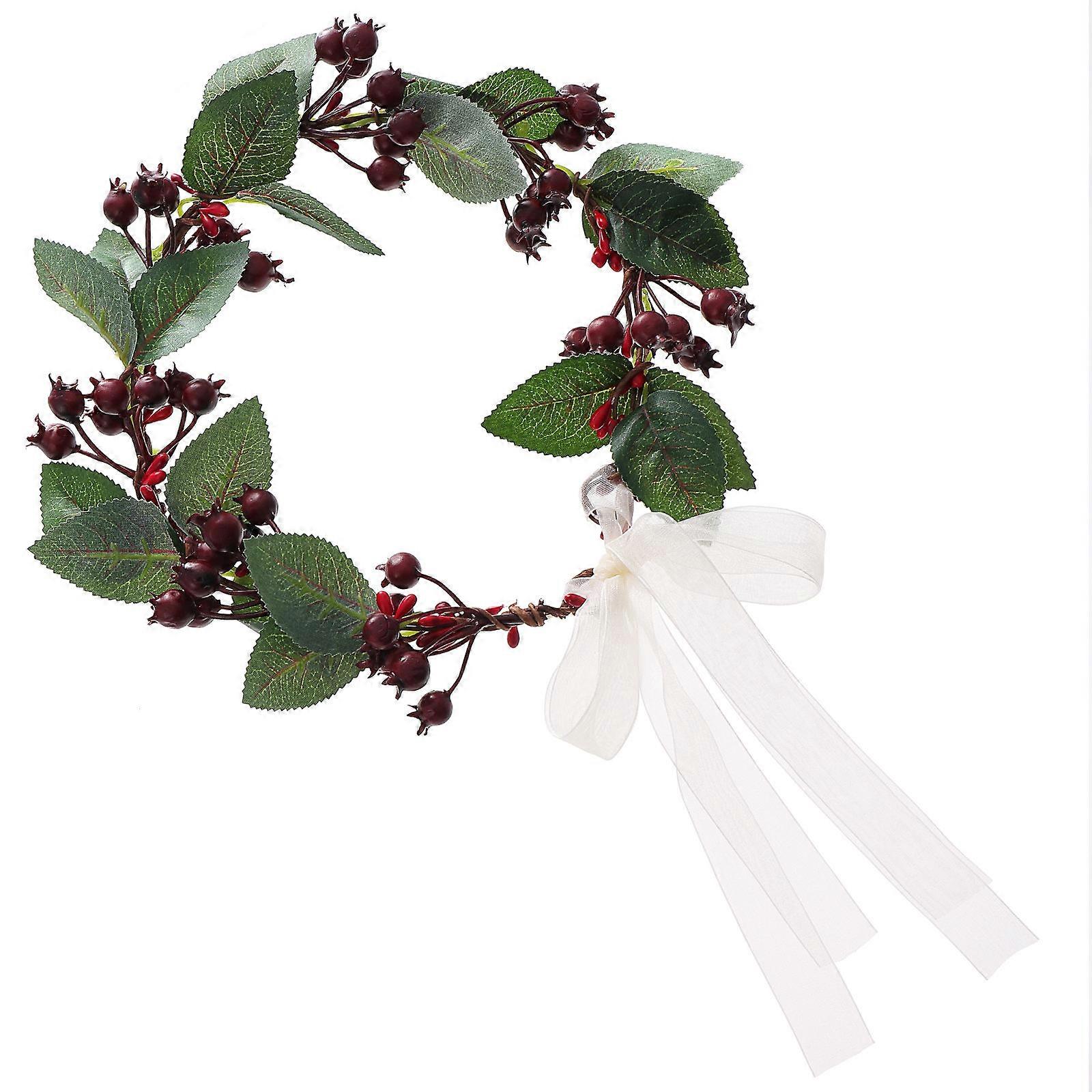 Berry Garland Headband for Bride Made of Cloth in Red Color Great for Weddings and Special Events 7 Inches