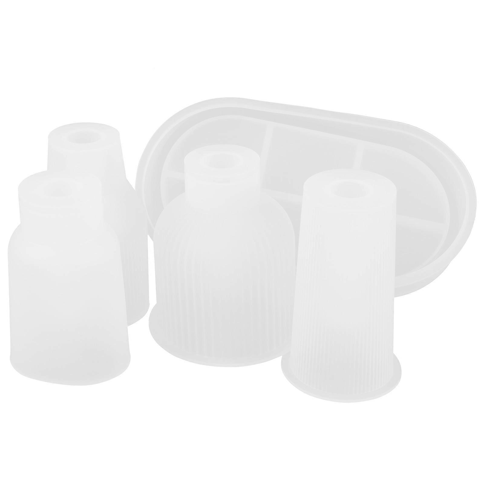 1 Set White Flower Vase Silicone Molds for DIY Use Lightweight Portable Design Smooth Surface Easy
