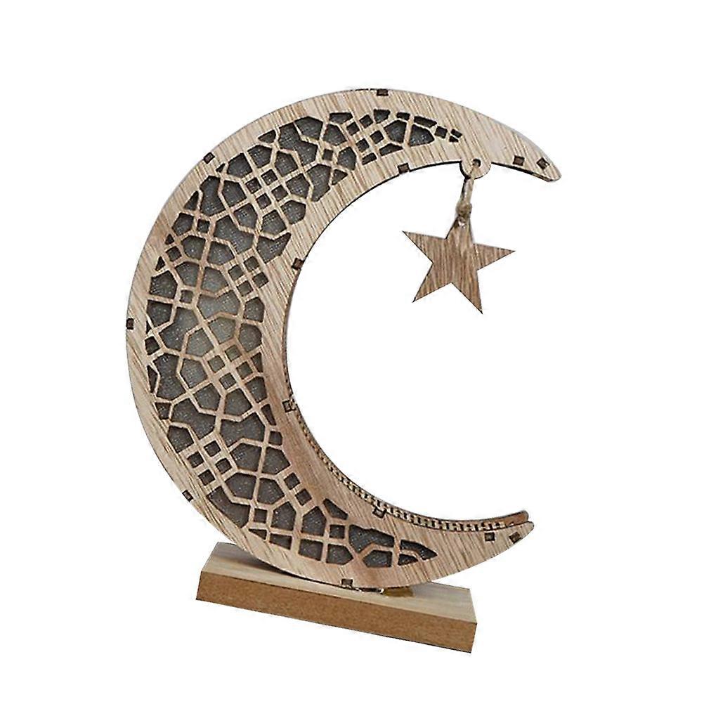 Led Night Light Eid Mubarak Craft Moon Table Lamp Energy-Saving Decoration for Home Lounge 1Pcs
