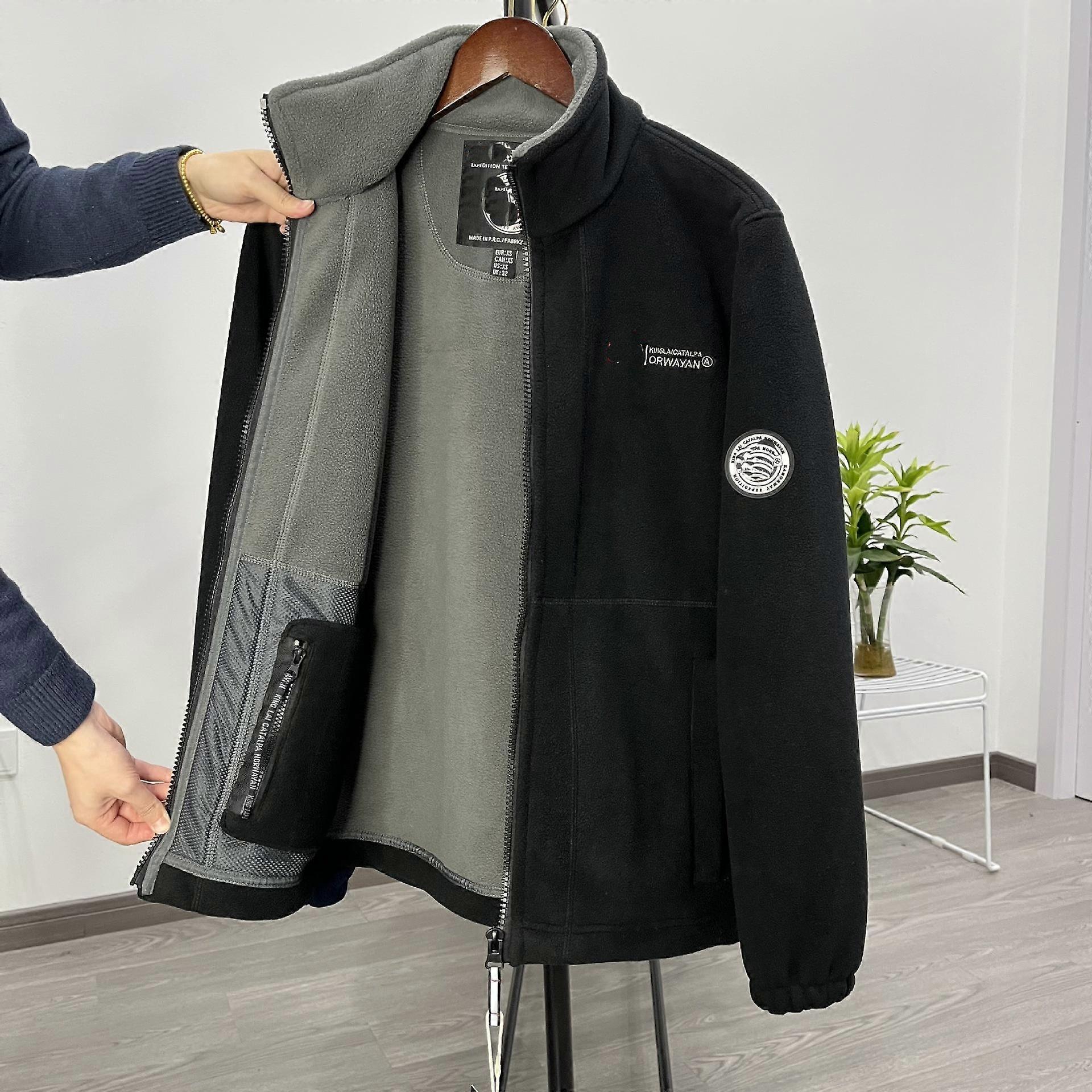 Spring Season with Thick Fleece and Warm Fleece Jacket, Double-layer Cotton Jacket, Thick Jacket, Cold Resistant Stand Collar, Multi Pocket Jacket