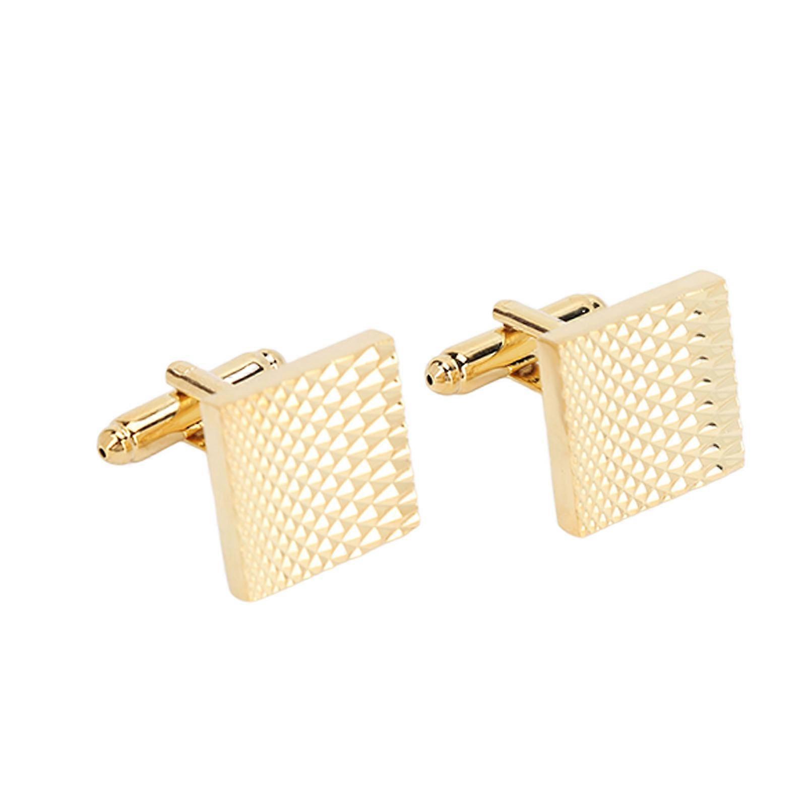 1 Pair French Cufflinks Double Layer Electroplating Polished Brass Gold Men's Formal Business Dress Shirts Suits Cuff Buttons