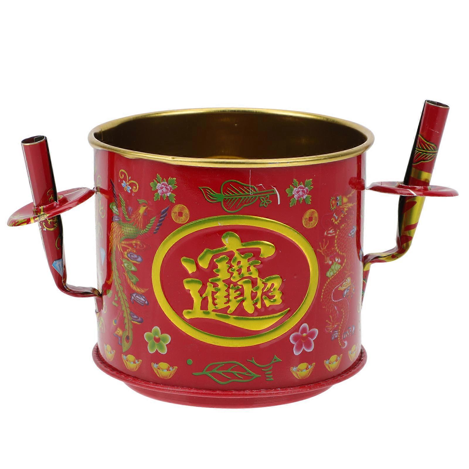 Decorative Chinese Censer Incense Burner 5.11X3.14X2.75In Detail Design Ideal For Chinese New Year 1Pcs