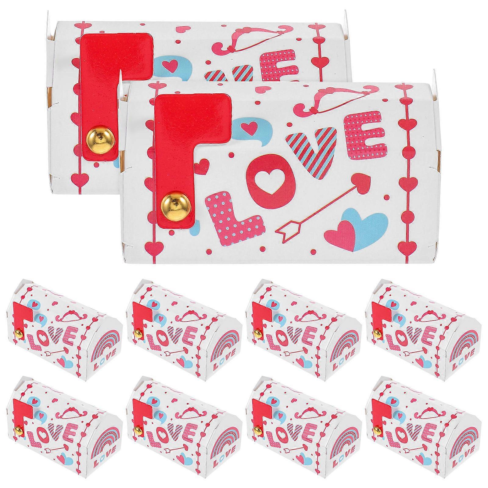 Valentine Day Containers Small Mailbox Candy Boxes Sturdy Material For Various Occasions 10Pcs
