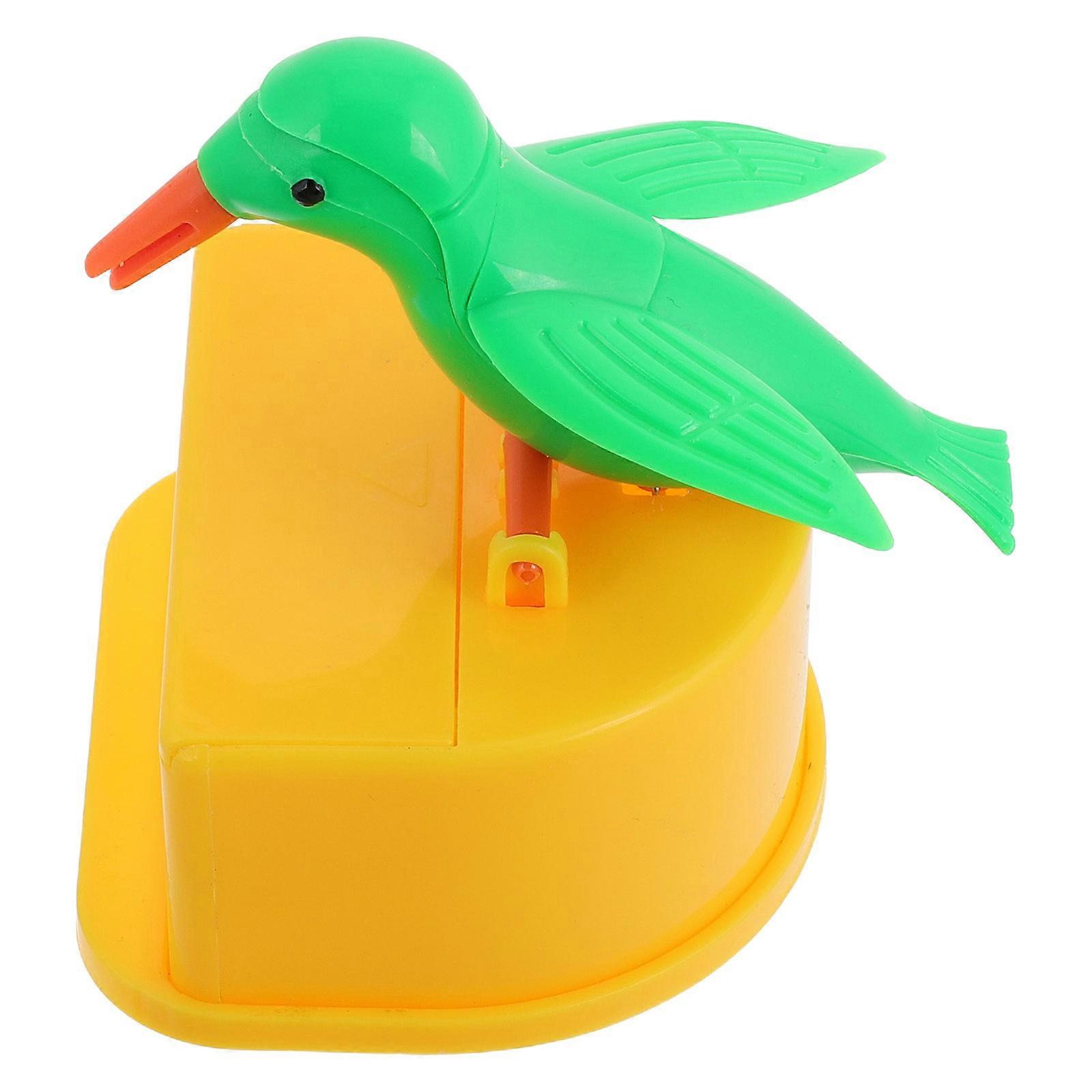 Automatic Bird Toothpick Dispenser Cute Green Plastic Box for Home and Restaurant Use 4.5"x2.3" .2"