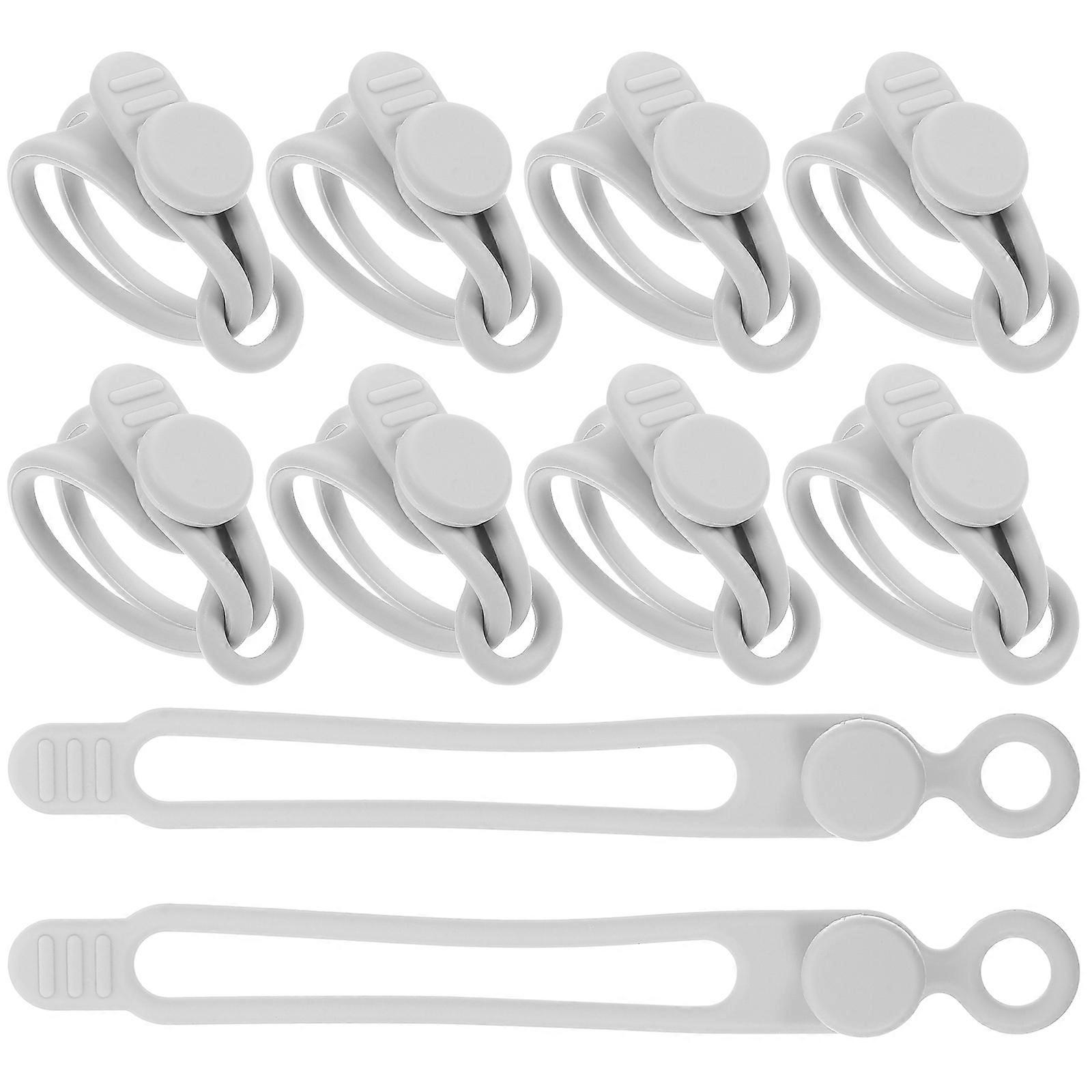 10 pcs Reusable Silicone Cable Ties for Home Cable Management and Organization