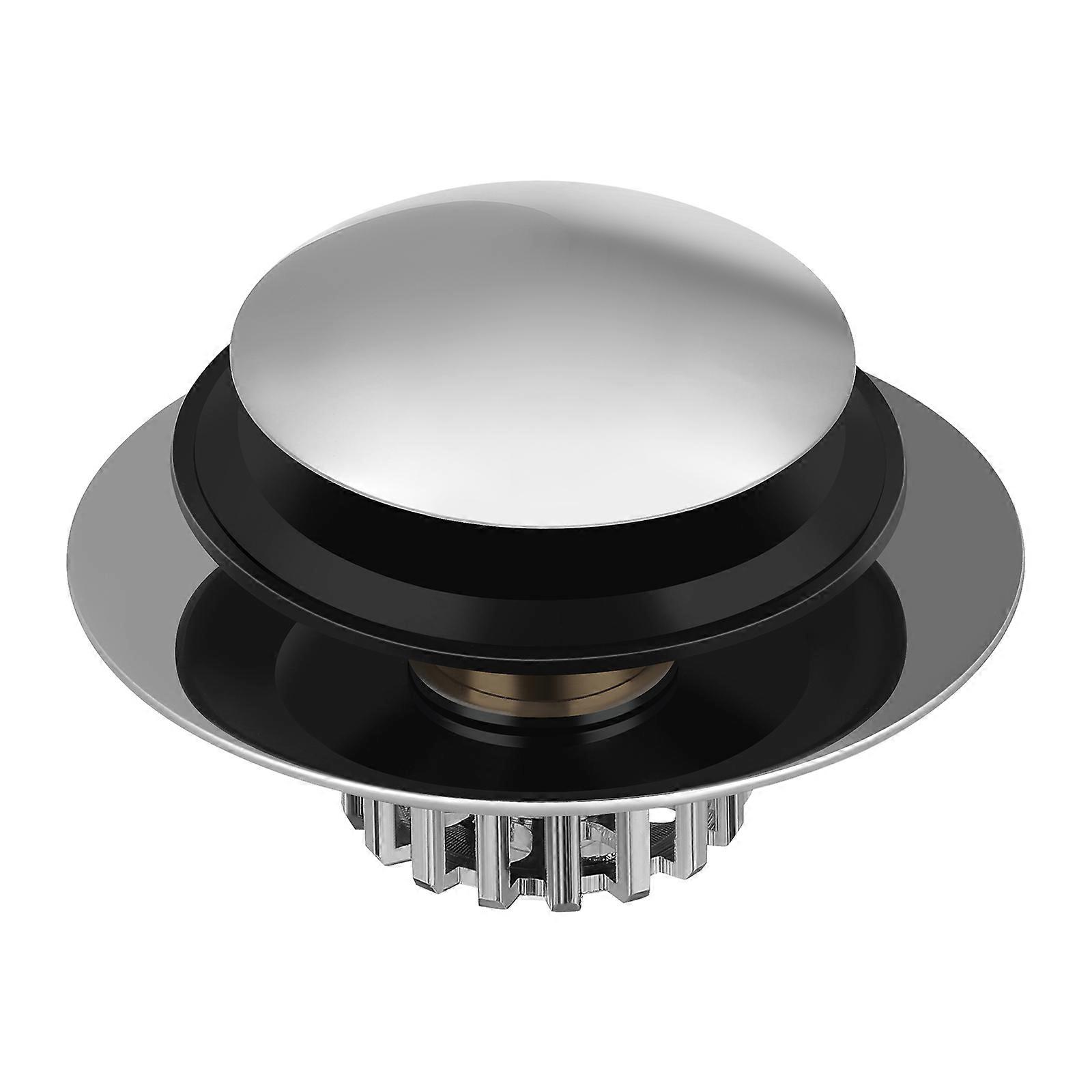 Bathtub Drain Stopper with Hair Catcher in Silver Copper for Secure Water-Tight Seal and Easy