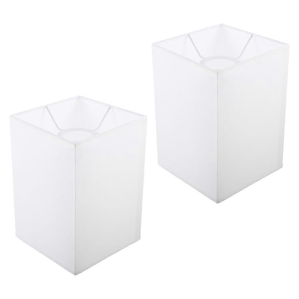 2pcs Square Fabric Lamp Shades Replacement for Bulbs Easy Install Light Covers for Table and Floor Lamps, Warm Light Effect Home Decor