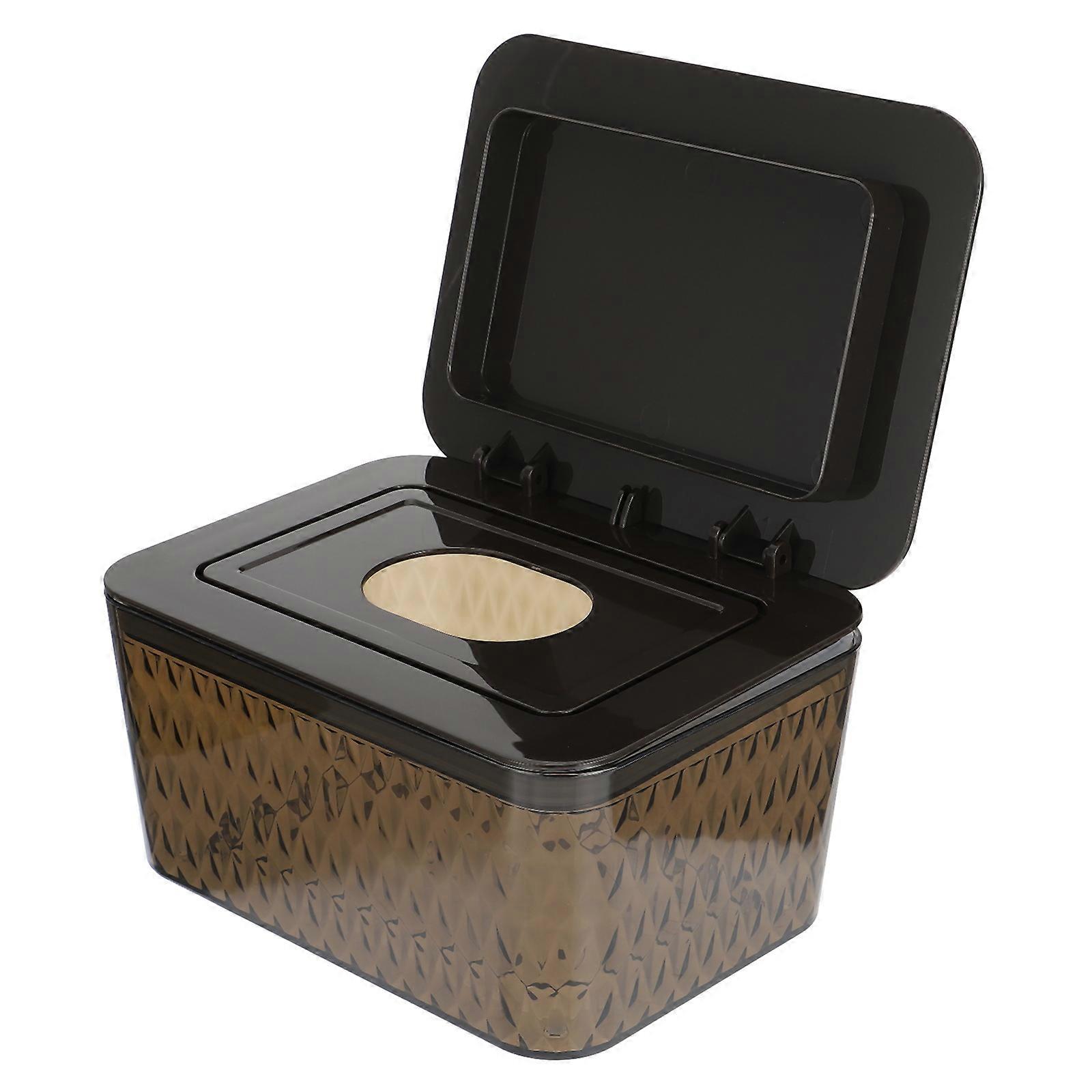 Brown Decorative Tissue Box with Lid Made of Material for Home and Office Use 1pc