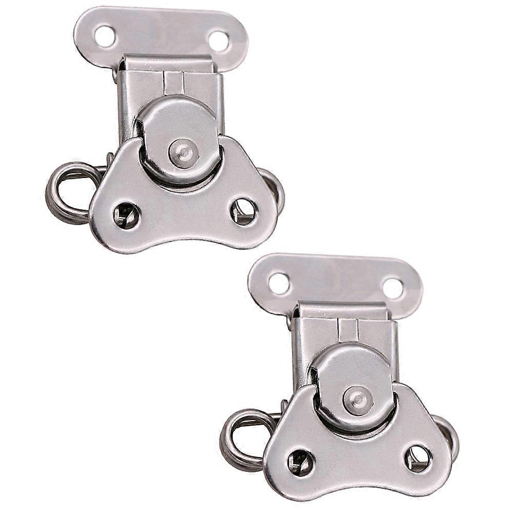 Spring Loaded Toggle Lock Closure Lock Butterfly Shape Securing Tool Box Silver 2Pcs