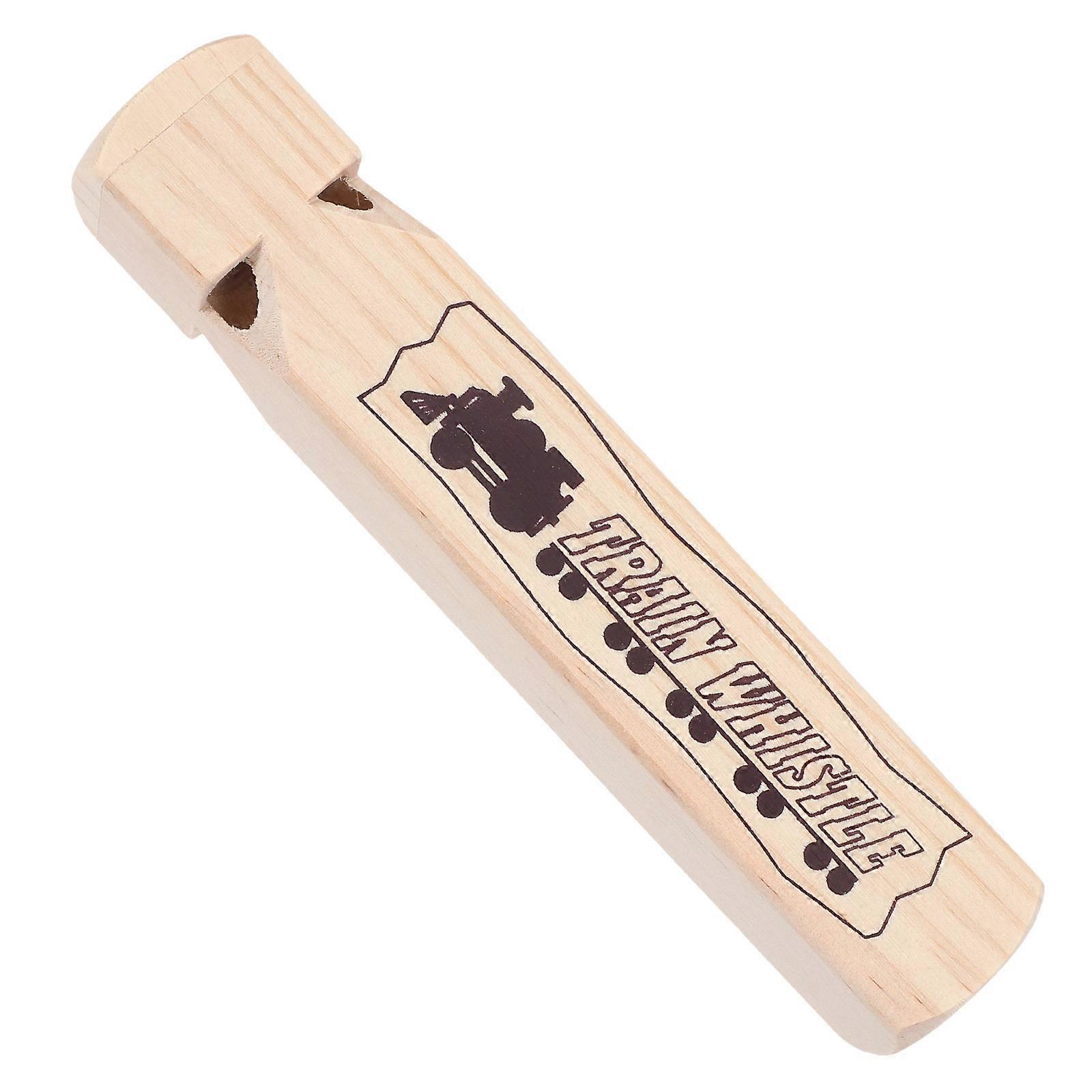 Blow Train Whistle Wooden Musical Toy For Kids Games And Festivals Sound Maker 7.4×1.3×1.3in 1Pcs