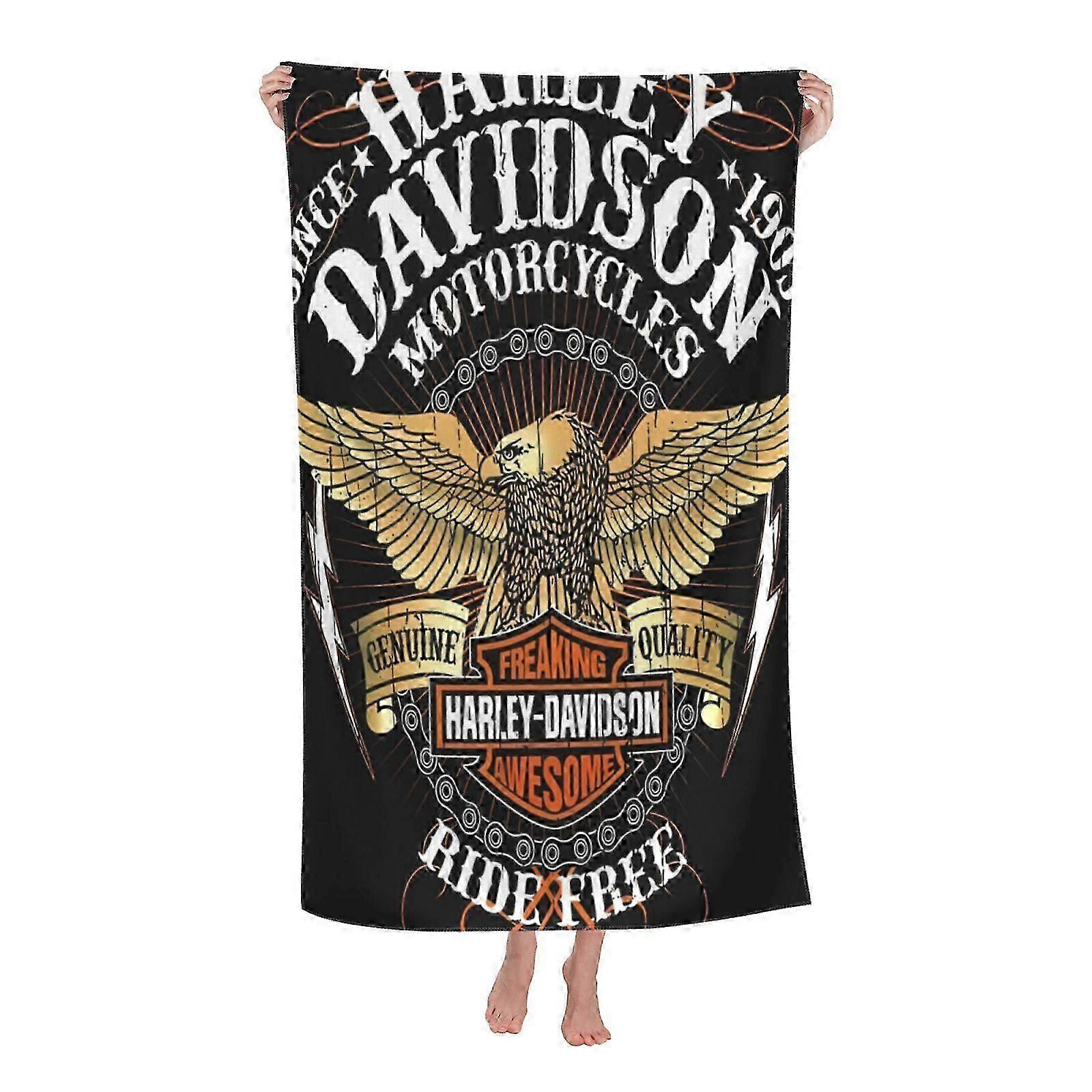 2025 Harley Davidson (2) Serviette de bain Serviettes Unisexes Serviette de mode Serviettes de plage en fibre Superfine-DW675