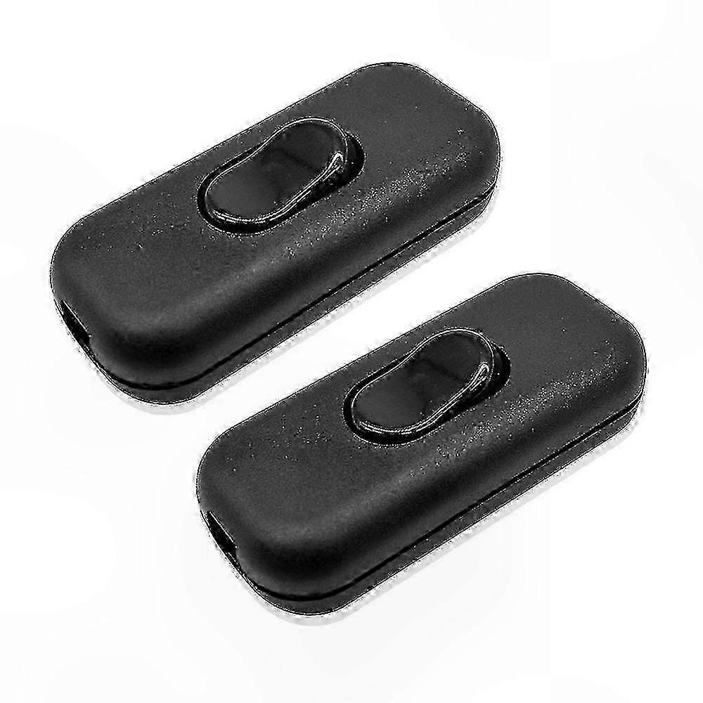 Black Rocker Switch for Small Appliances and Lamps with Inline Cord Design