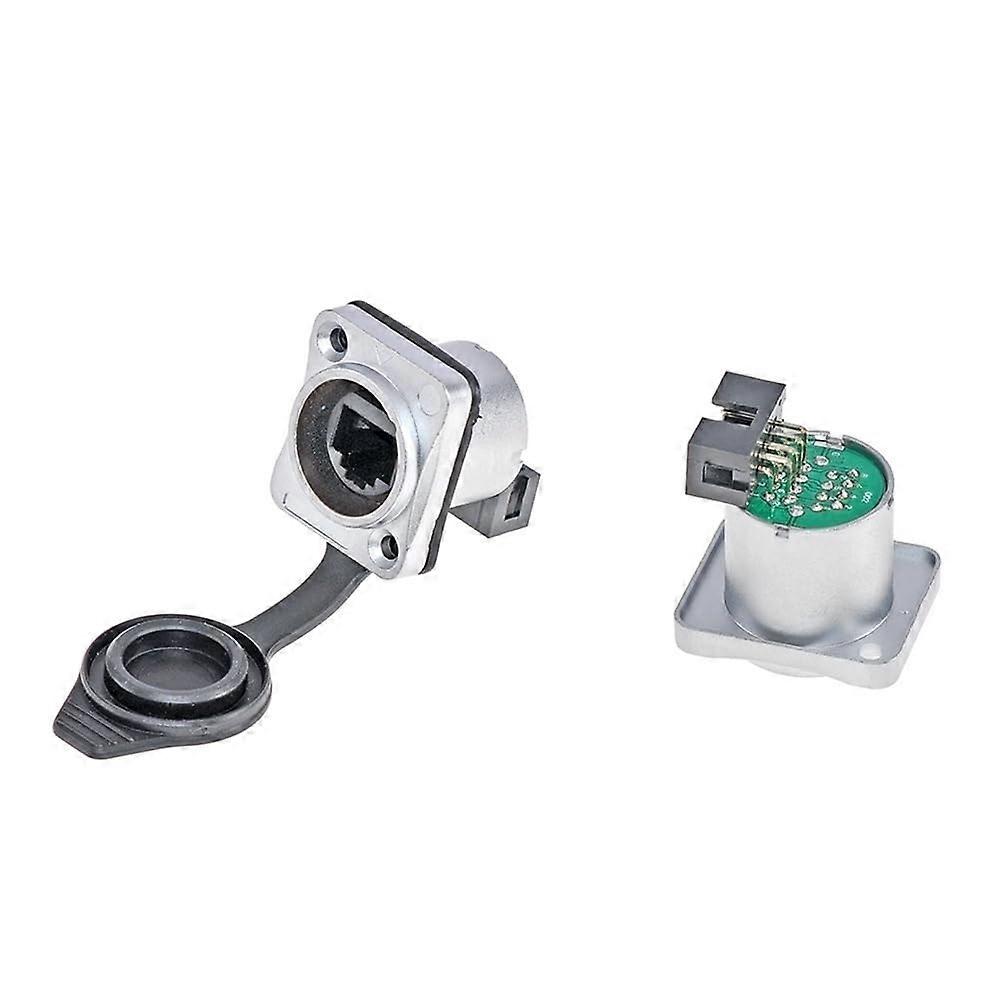 Waterproof RJ45 Connector with LED Display, Push Button, Portable and Shielded, Supports Signal Connector D