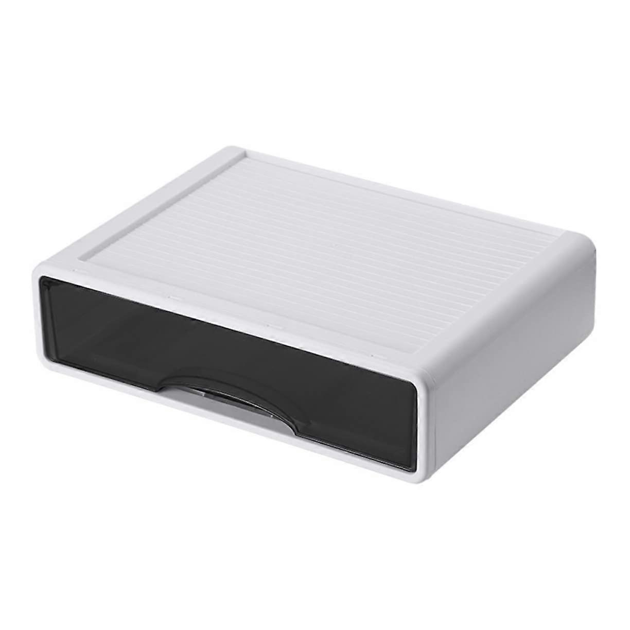 Stackable organizer storage boxes for desk, cosmetics, and office supplies. Sturdy and durable for storing small items. 34X25CM.