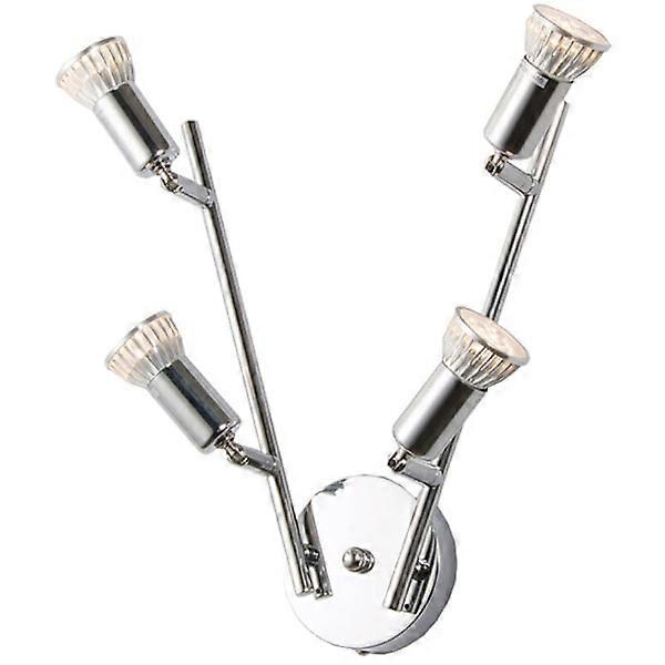 Ceiling Lamp with 4 Adjustable LED Spotlight with 4 x GU10 6W Bulbs for Hallway, Living Room and Bedroom (Non-Dimmable)