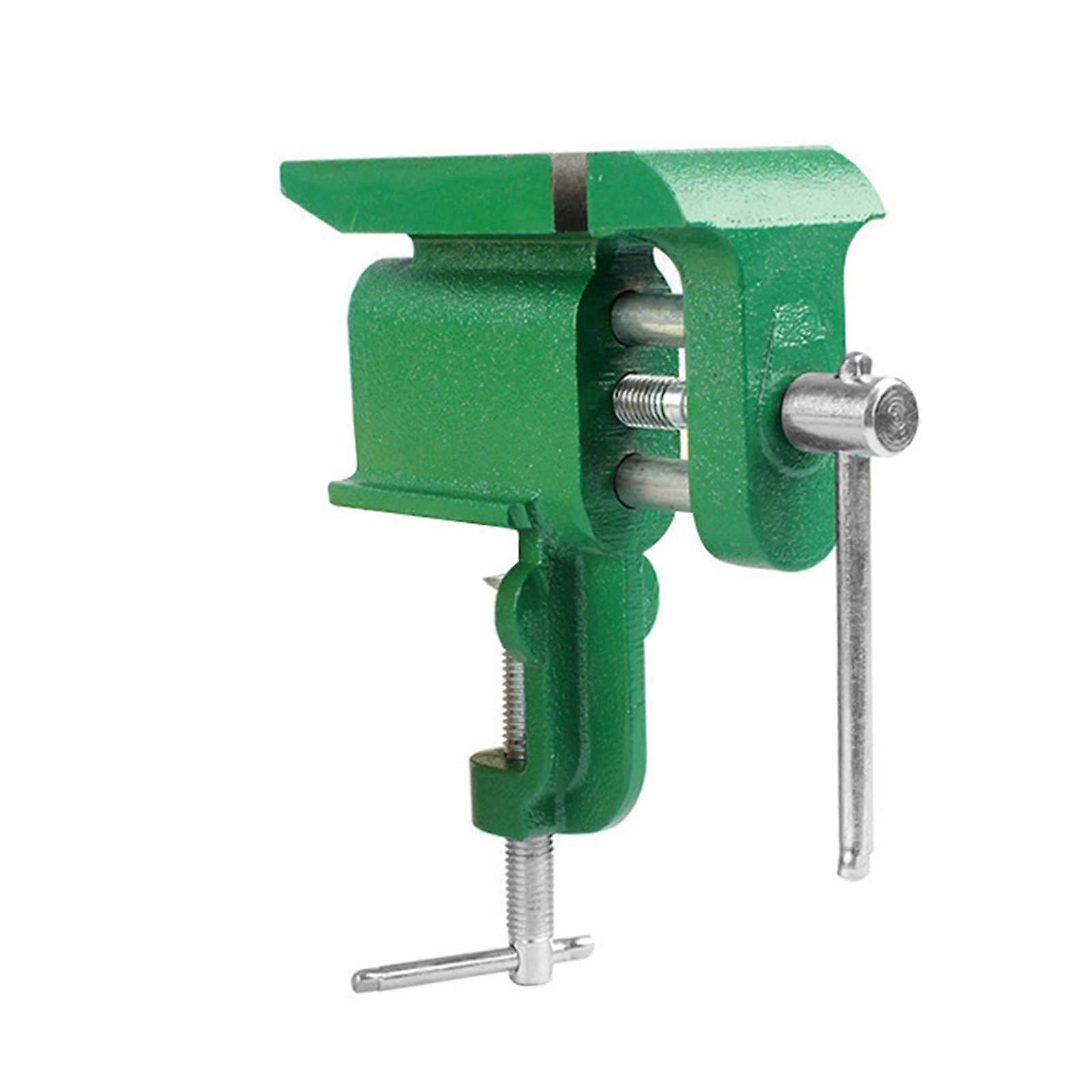 2-in-1 Table Screw Vise with 360-Degree Swivel Joint, Portable Steel Clamp for Woodworking and Crafts