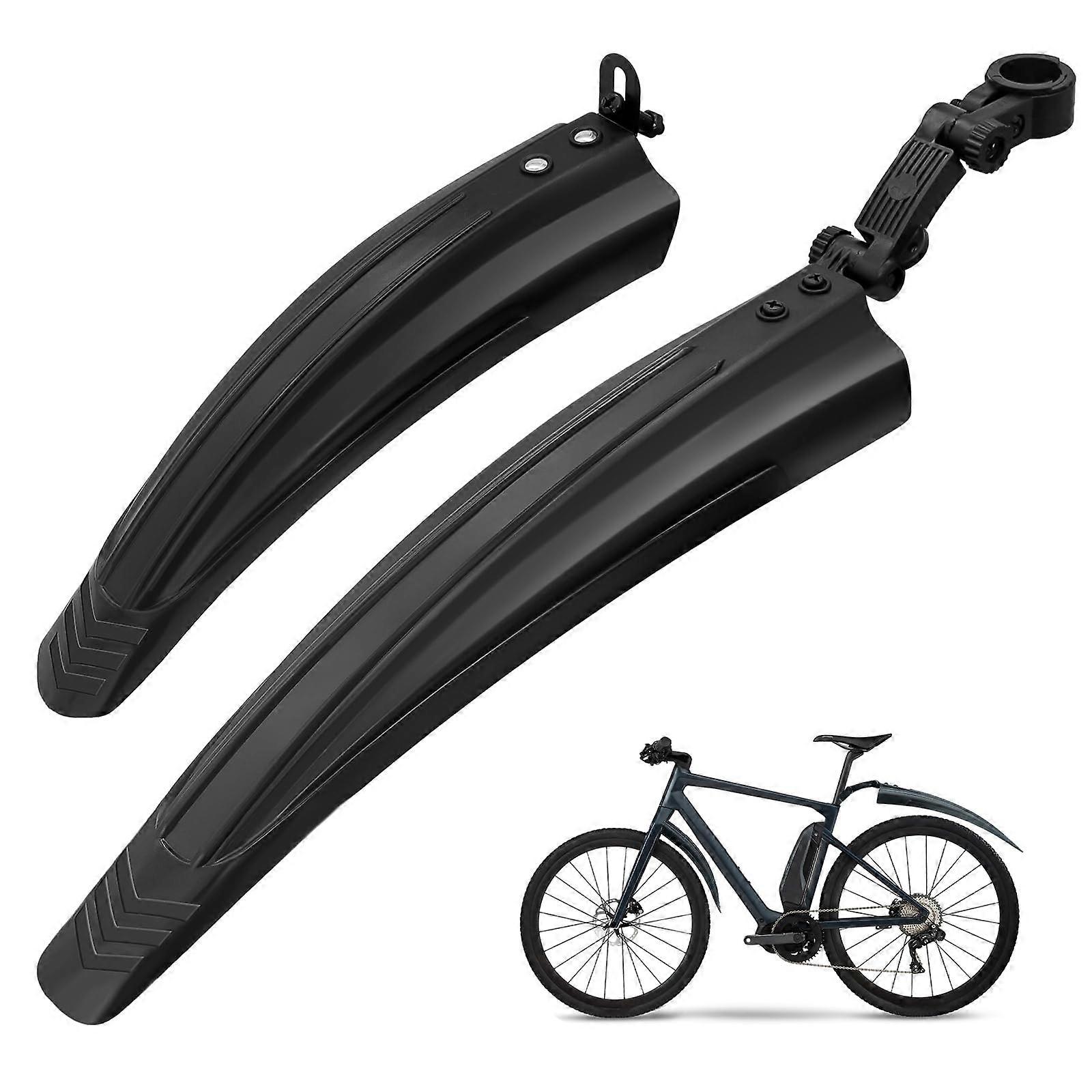 Bicycle Mudguard Set Adjustable Front And Rear Universal For 20-26 Inch Wheels MTB City Road Bikes Black