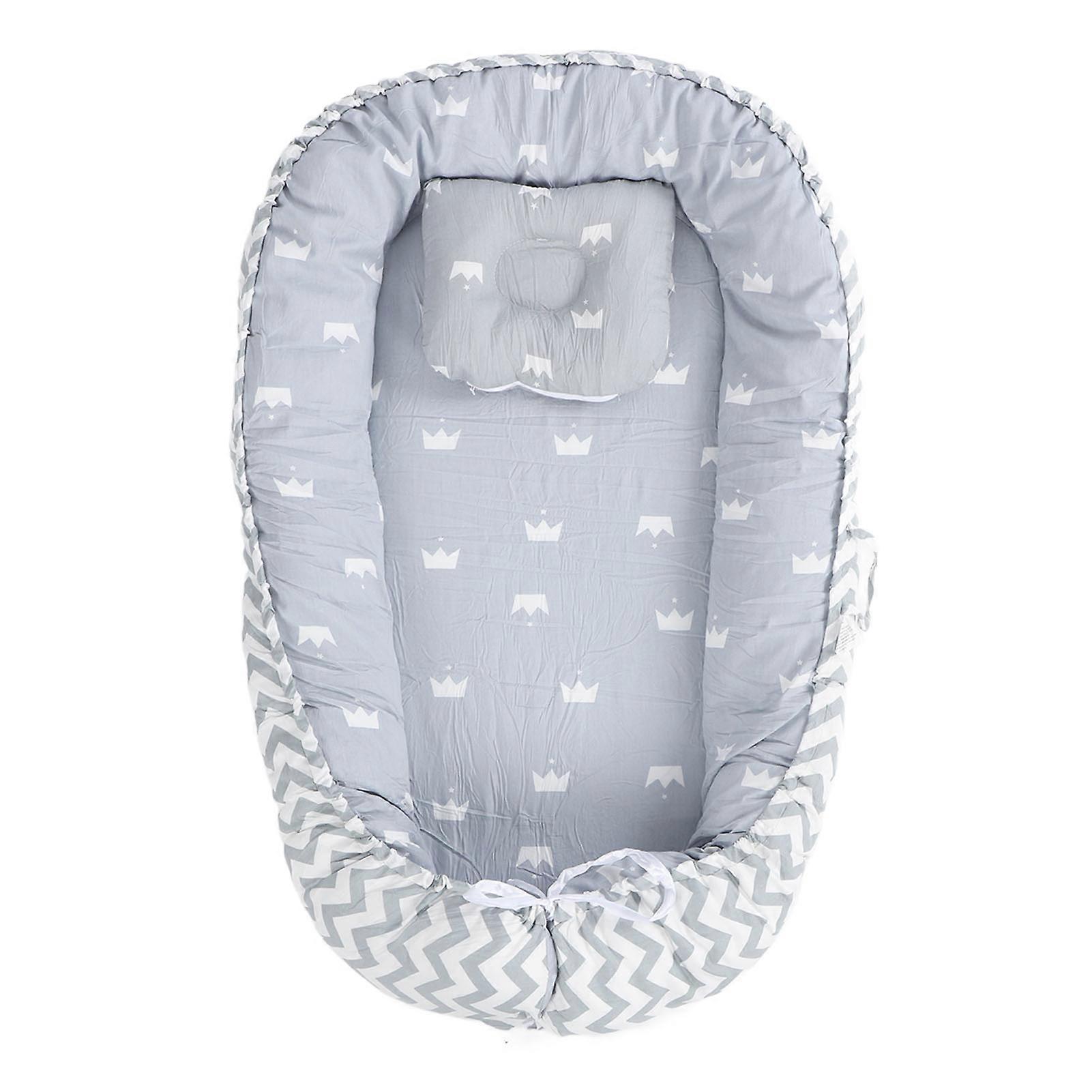 Baby Nest Comfortable Breathable Washable Adjustable Multipurpose Portable Baby Lounger Cover for Infants Gray