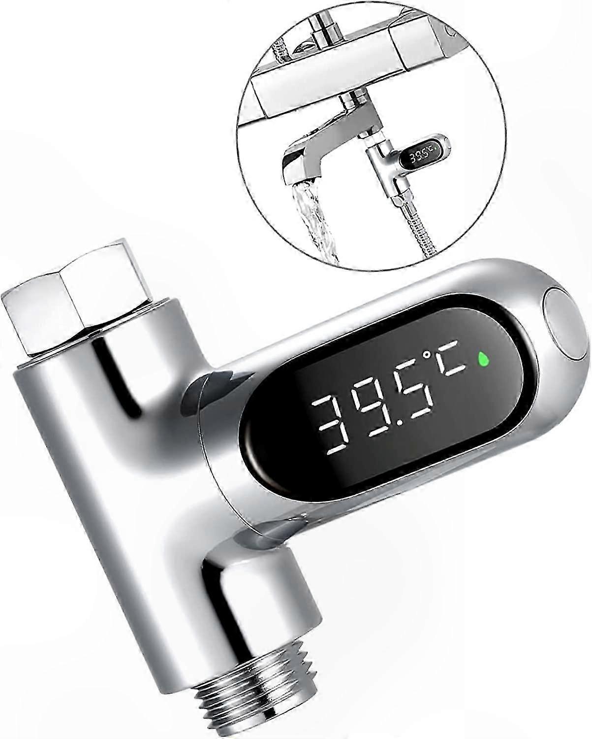 Digital Shower Thermometer with LED Display for Bathroom and Kitchen, 0-100C Temperature Range