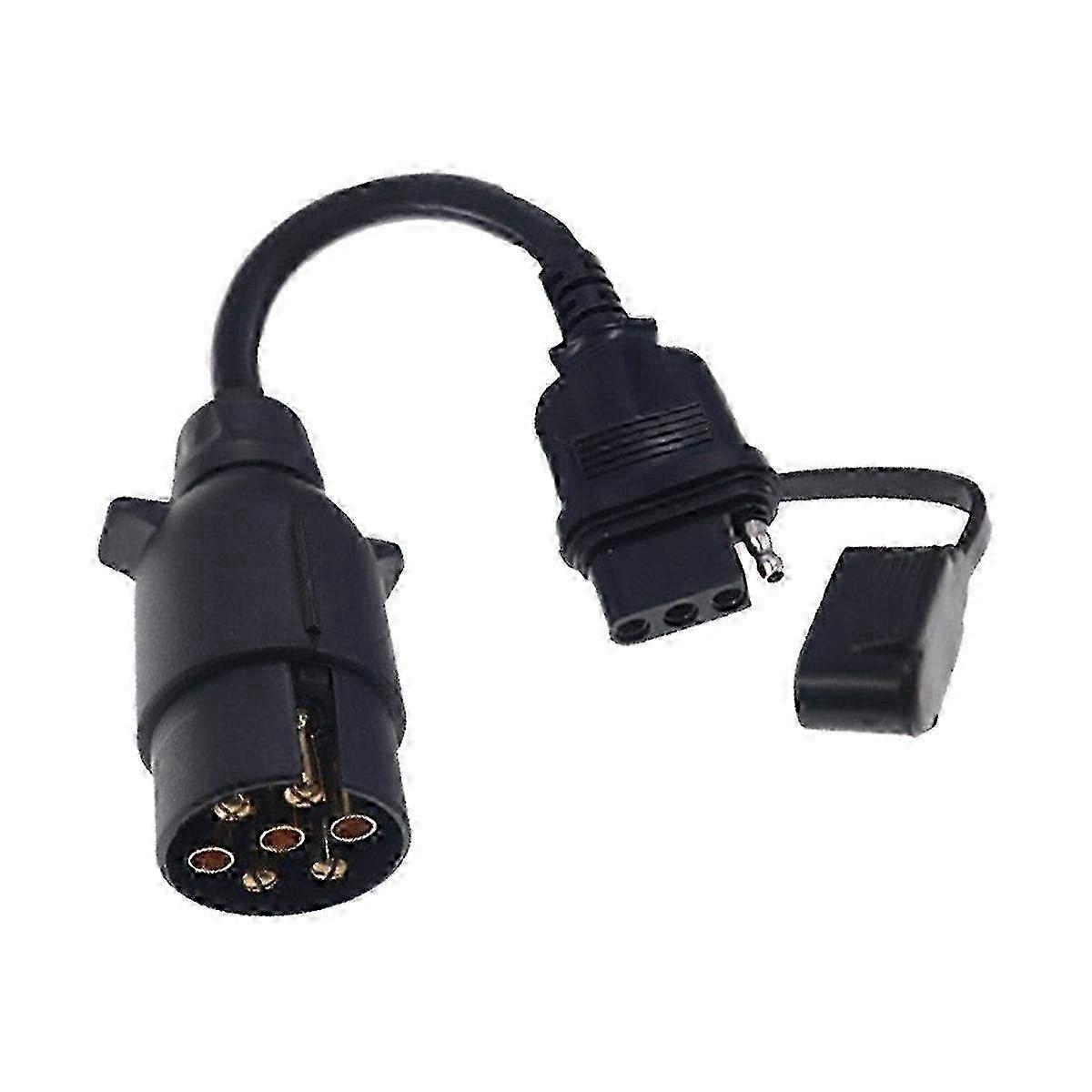 EU to US Trailer Light Converter 7 Pin Round Adapter European Trailer to 4 Pin Flat Socket Vehicle T Edition 0724