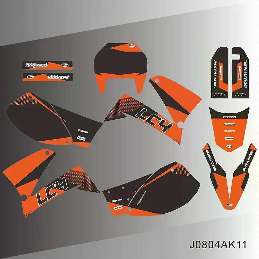 for KTM LC4 640 Enduro1998 1999 2000 2001 2002 2003 2004 2005 2006 2007 Graphics Decals Stickers Motorcycle Background Custom