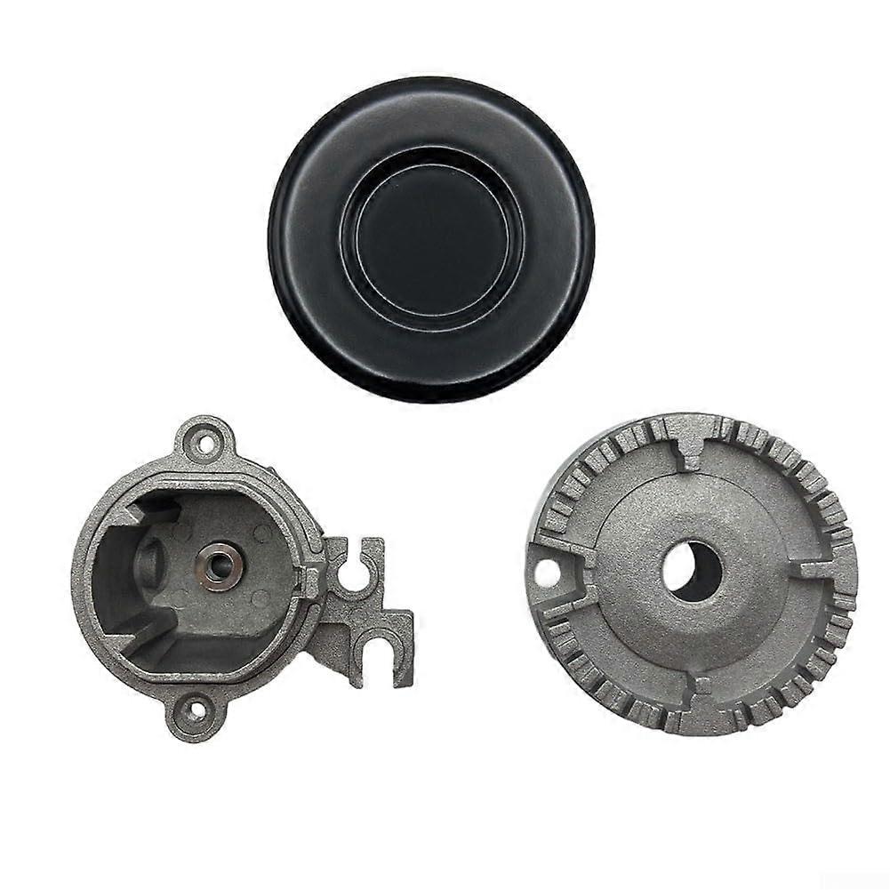 Slim and efficient set of 3 improved gas burner crown covers now available (Concave 75).