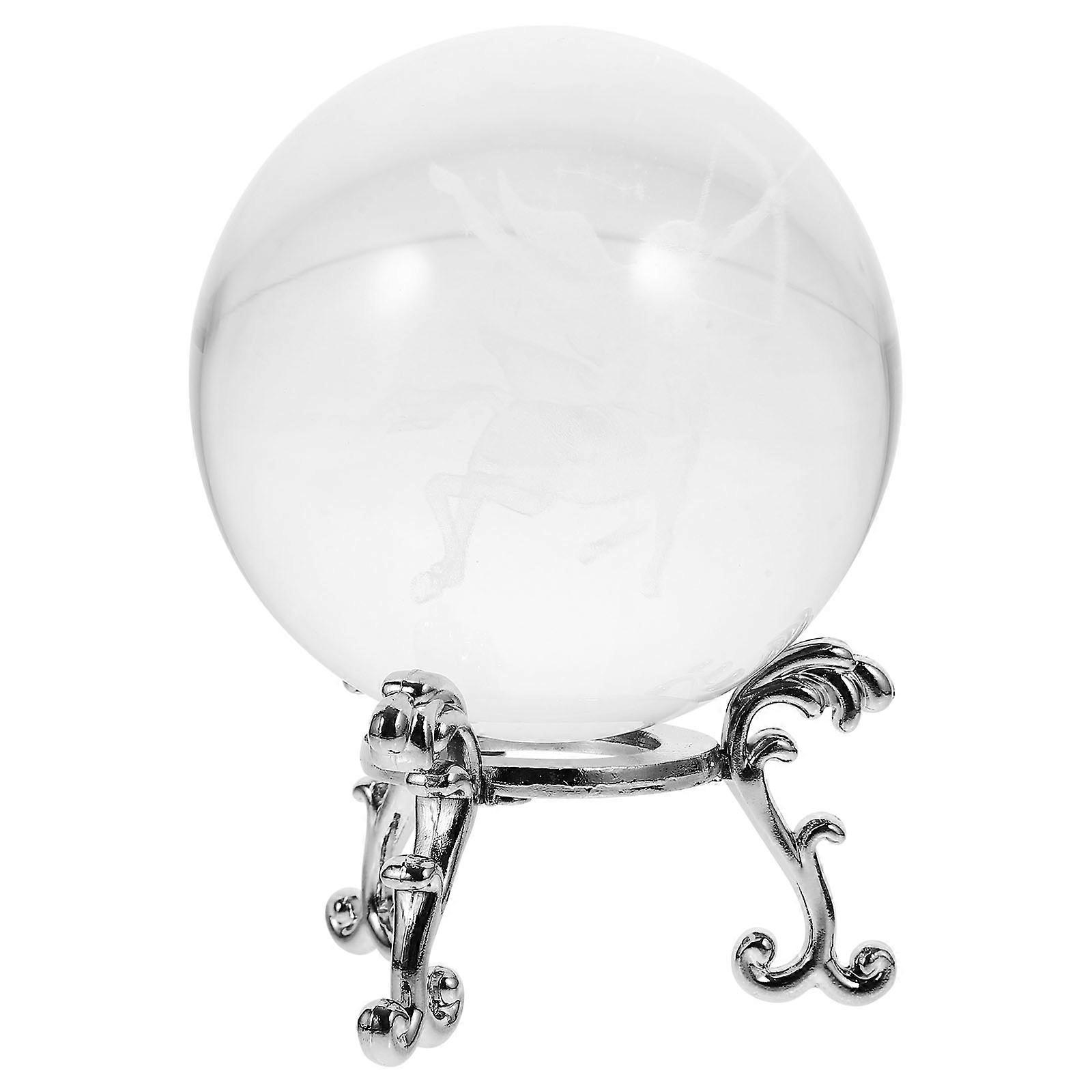 Creative Crystal Ball Decoration with Constellation Pattern Clear Transparent Rock Crystal Quartz