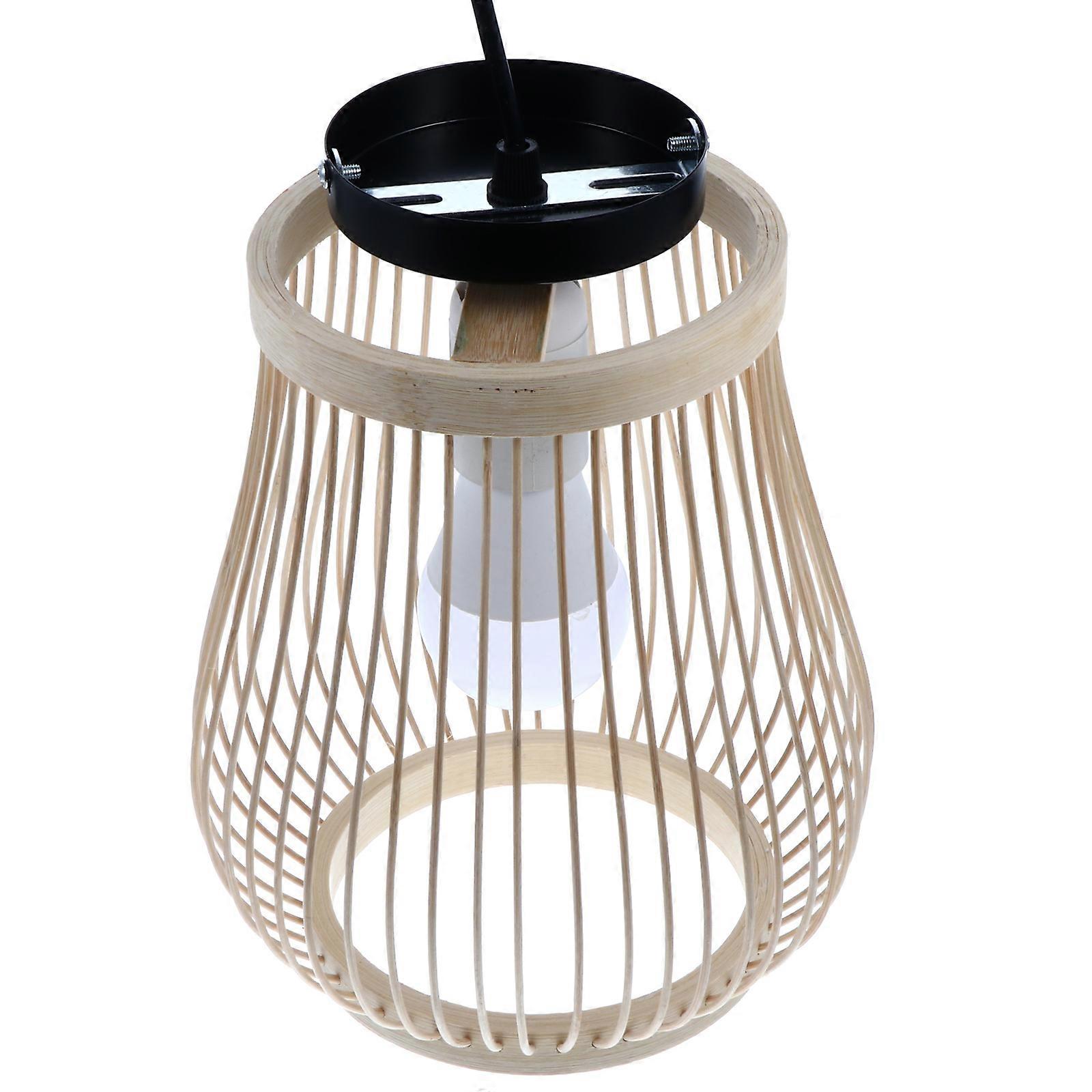 Bamboo Chandelier Woven Pendant Lamp for Home Use Synthetic Material Assorted Color 12.5x39.5 Inches