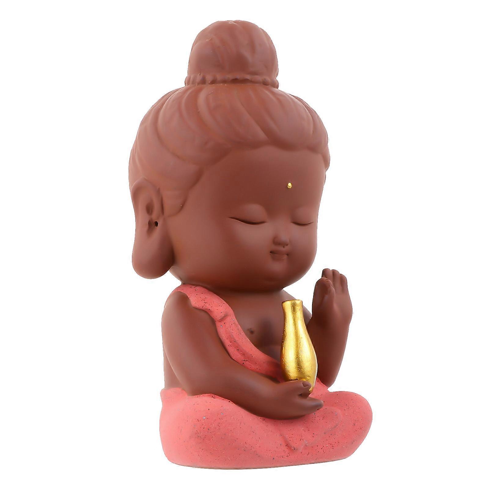 Car Accessories Statue Ceramics Buddha Statue Religious Art 12.5X6CM Assorted Color Decoration 1Pc