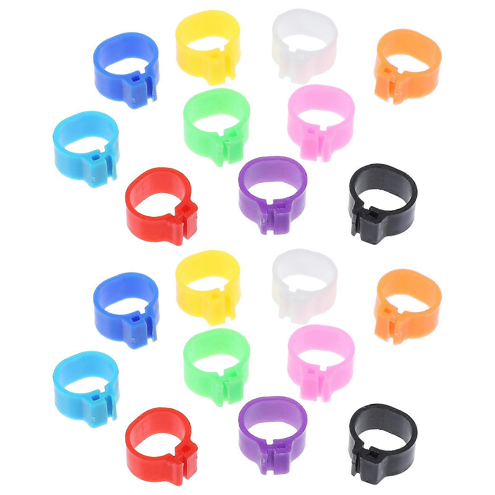 Plastic Bird Leg Bands for Easy Identification Bright Assorted Color 100 Pcs Pet Use