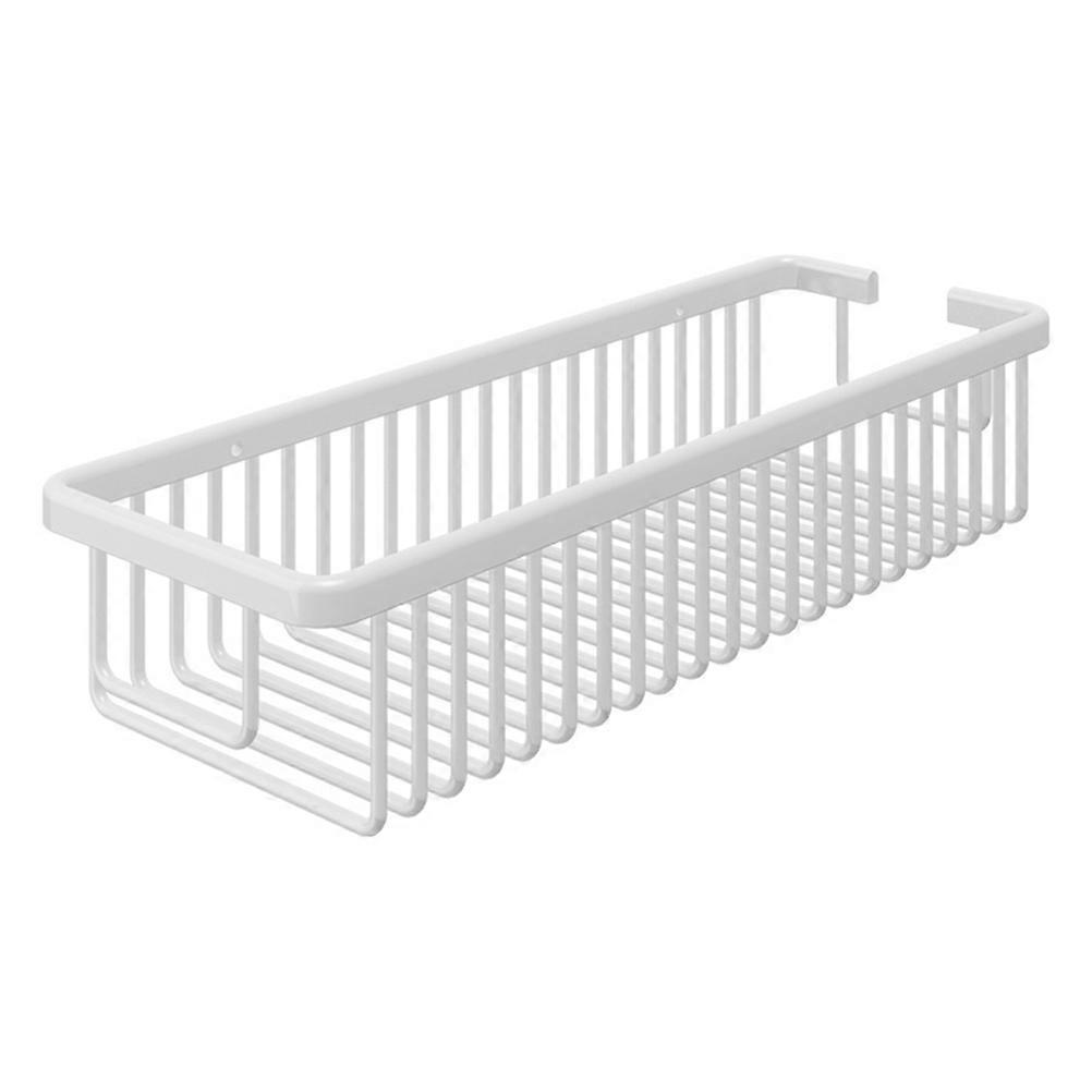Practical Wall Mounted Aluminum Storage Rack for Home White No Hole Punching 7.87 Inches