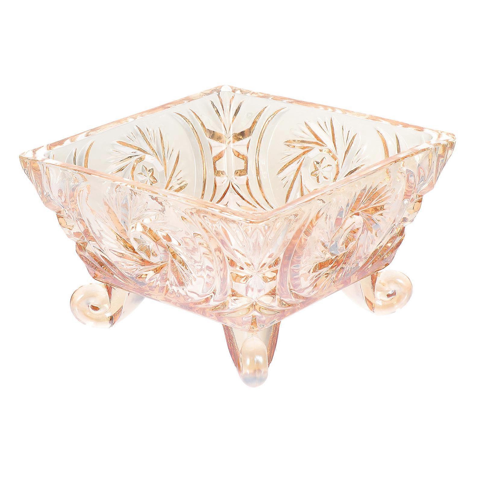 Delicate Salad Bowls Glass 2Pcs Elegant Square Design For Hotels 4.09X4.09X2.44in Food Storage Quality Construction