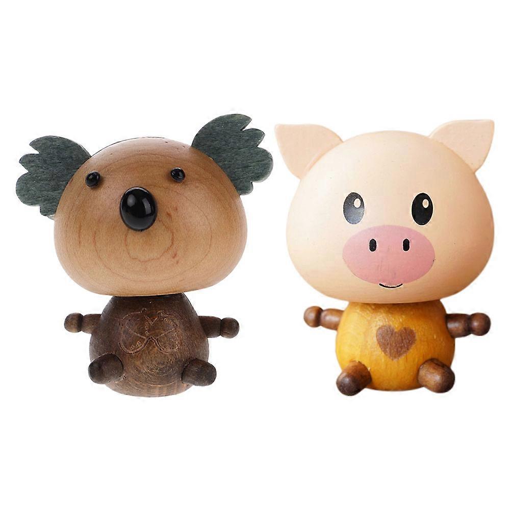 2pcs Car Dashboard Bobblehead Doll Cute Aromatherapy Decoration for Vehicle Interior with Spring Mechanism, Universal Fit for All Cars, Fun Office