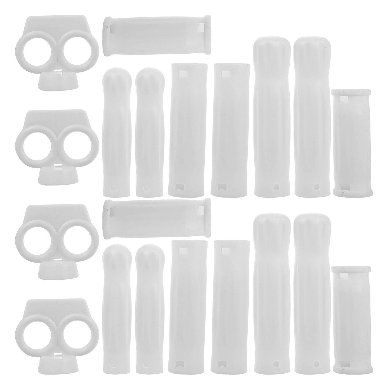 25pcs Cheerleading Pom Poms with Plastic Handles Having Hole for Sports Events Performances and Celebrations White 288g