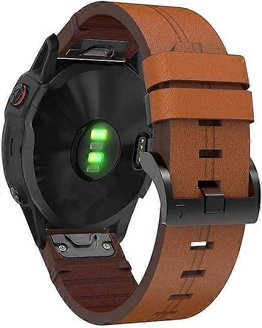 Leather Strap Compatible with Garmin Approach S70 47mm 22mm Adjustable Replacement Wristband  Leather Strap for Garmin Approach S70 47mm Brown