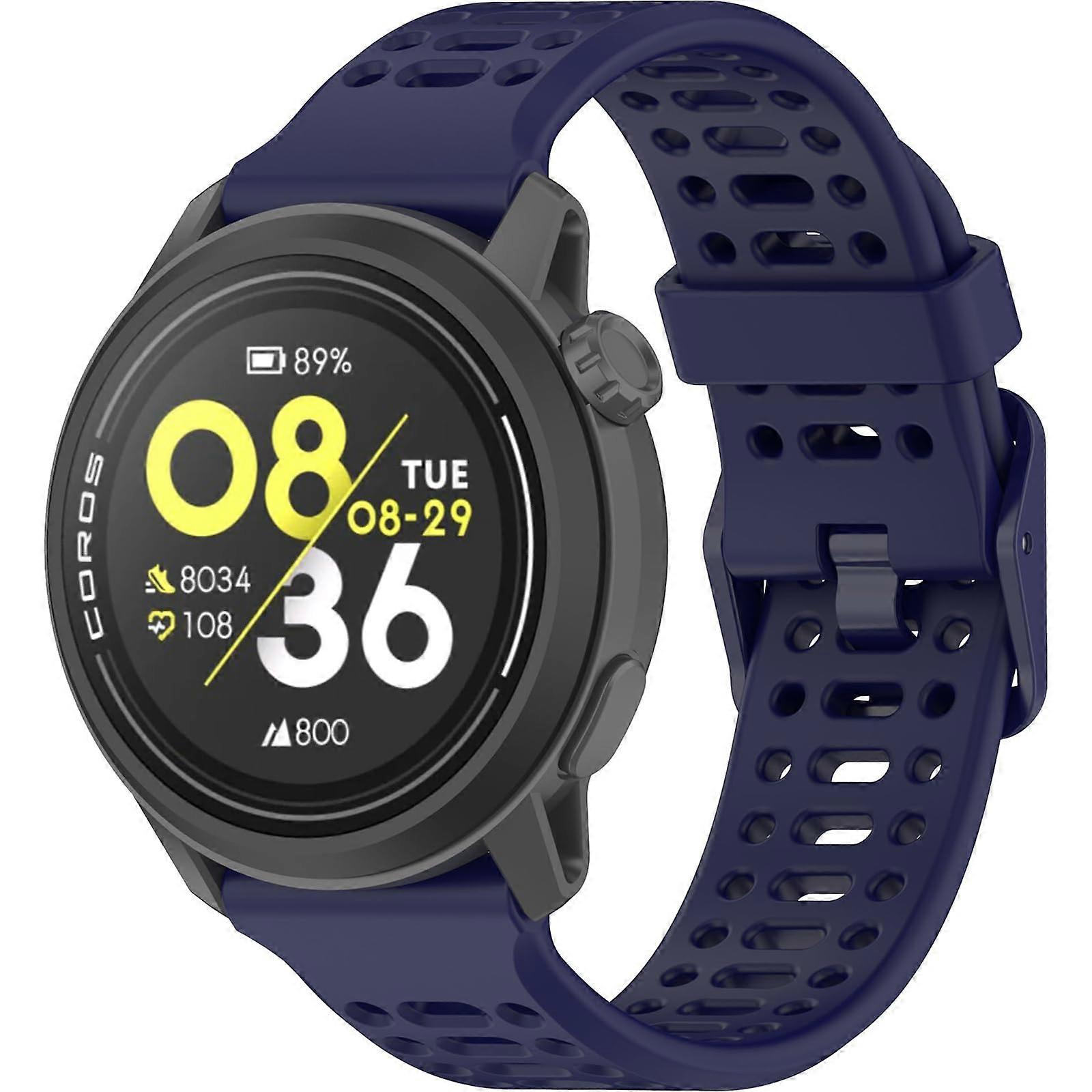 20 mm 22 mm Silicone Bracelet Compatible with Coros Pace 3 APEX 2 Pro PACE 2 APEX Pro APEX 46 mm APEX 42 mm Midnight Blue