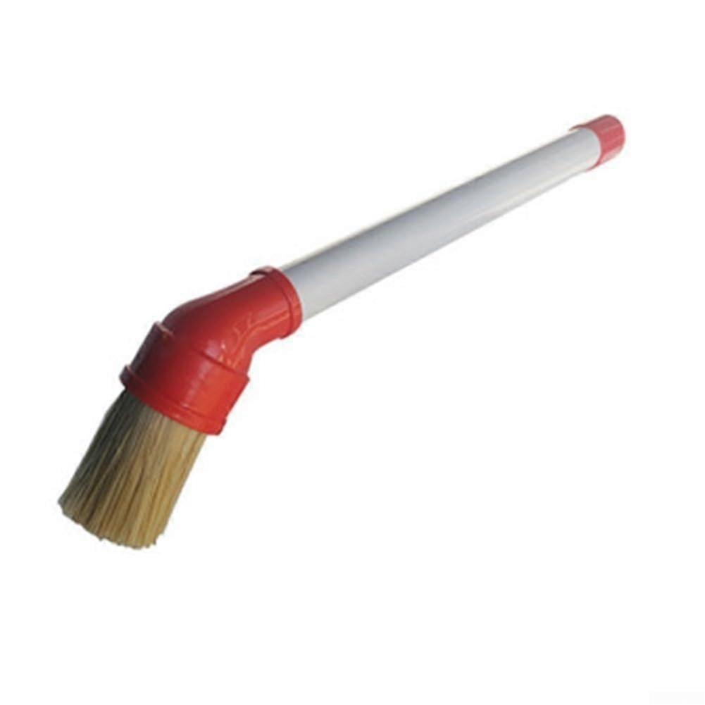 Tire fitter lubrication brush for efficient lubrication of tire beads and practical use.