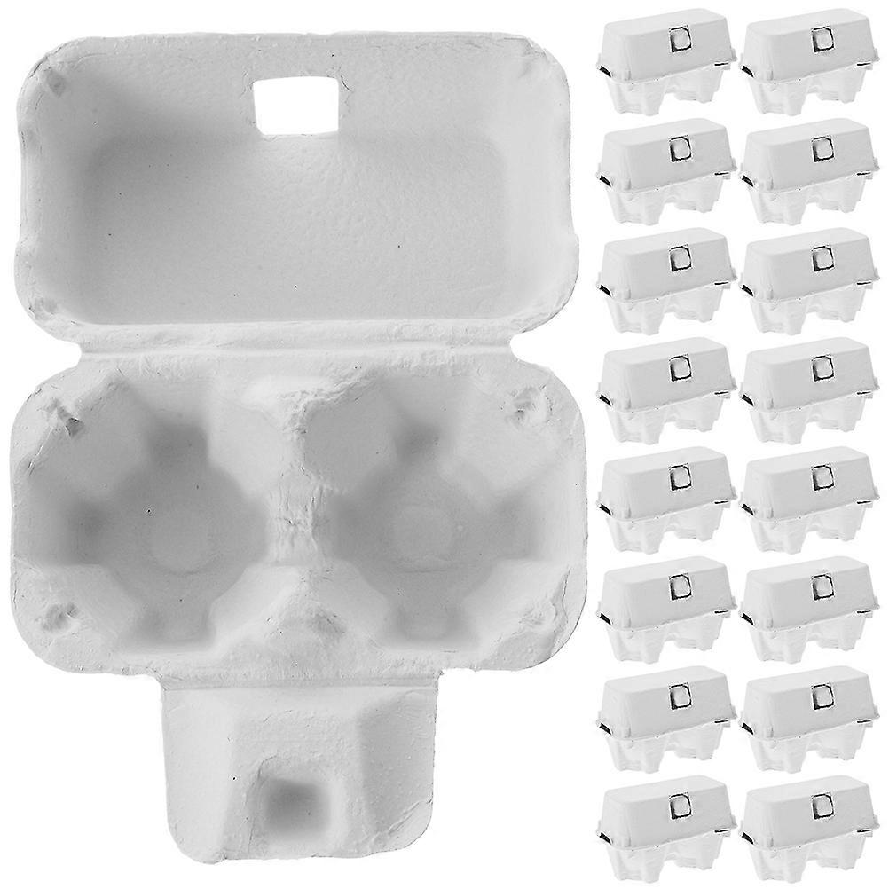 30Pack Empty Egg Carton Rectangular White Paper Pulp Essential for Restaurant Storage
