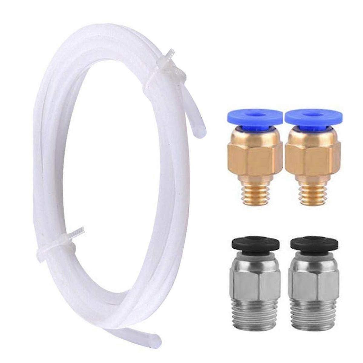 2-Meter Teflon Pipe with 2 Joints & 2 Couplings - High-Quality Plumbing Connector Set for Leak-Free Installations
