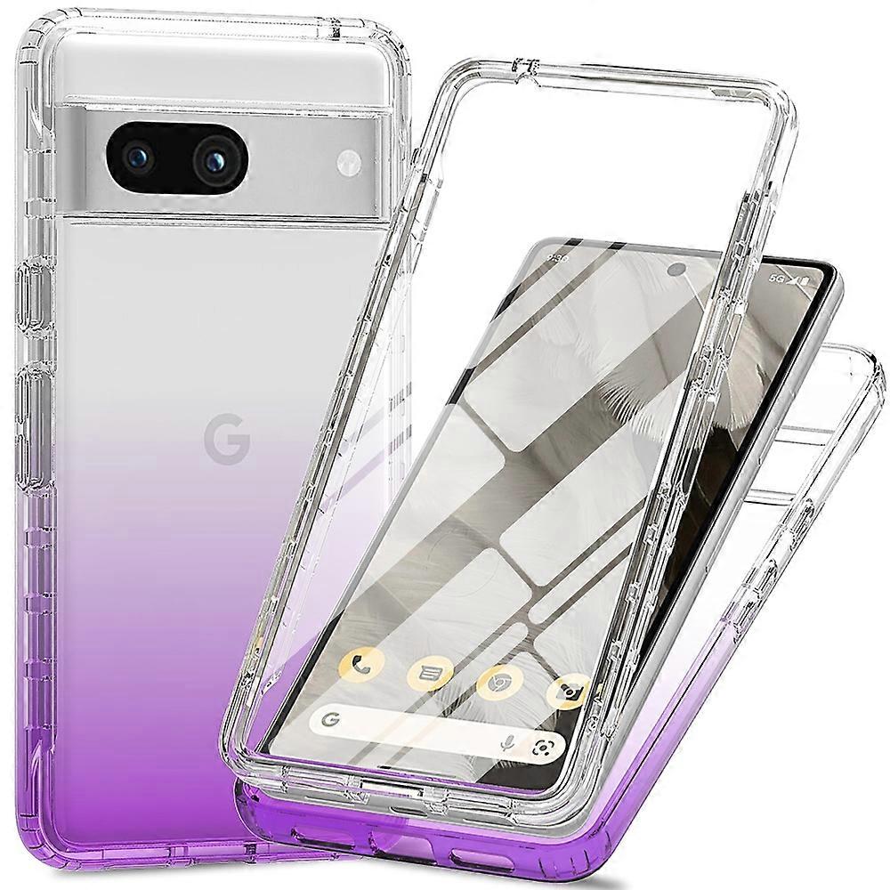 For Google Pixel 8a Case Built-In PET Screen Protector PC+TPU Full Body Shockproof Phone Cover
