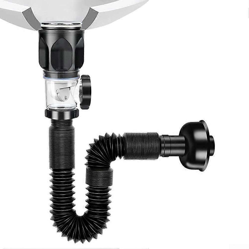 Drain Hose For Kitchen Sink, Flexible Stretchy Drain Pipe, Odor Strainer, Universal Fit