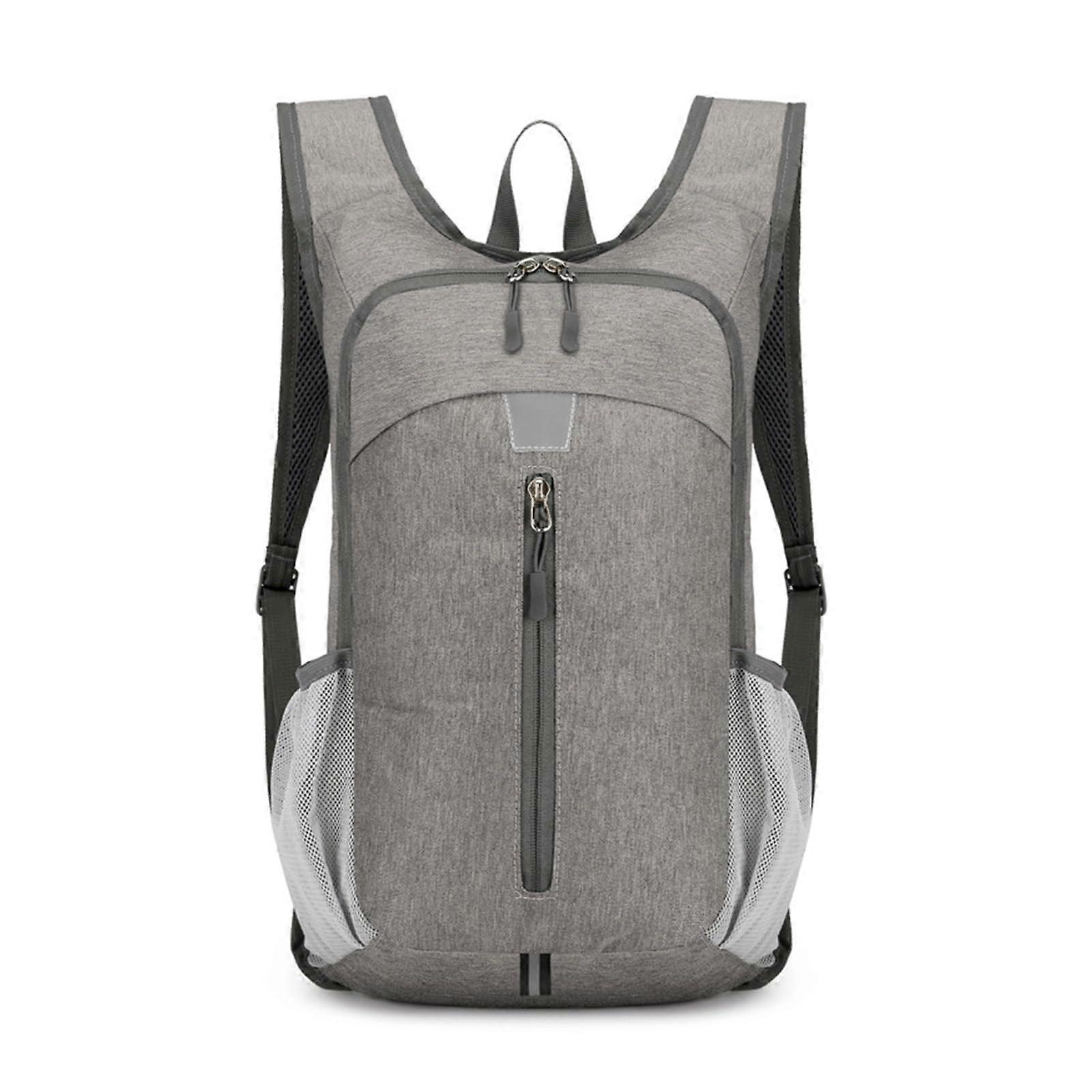 Compact Cycling Backpack Foldable Gray with Ample Storage Space for Outdoor Adventures, Lightweight and Durable Design
