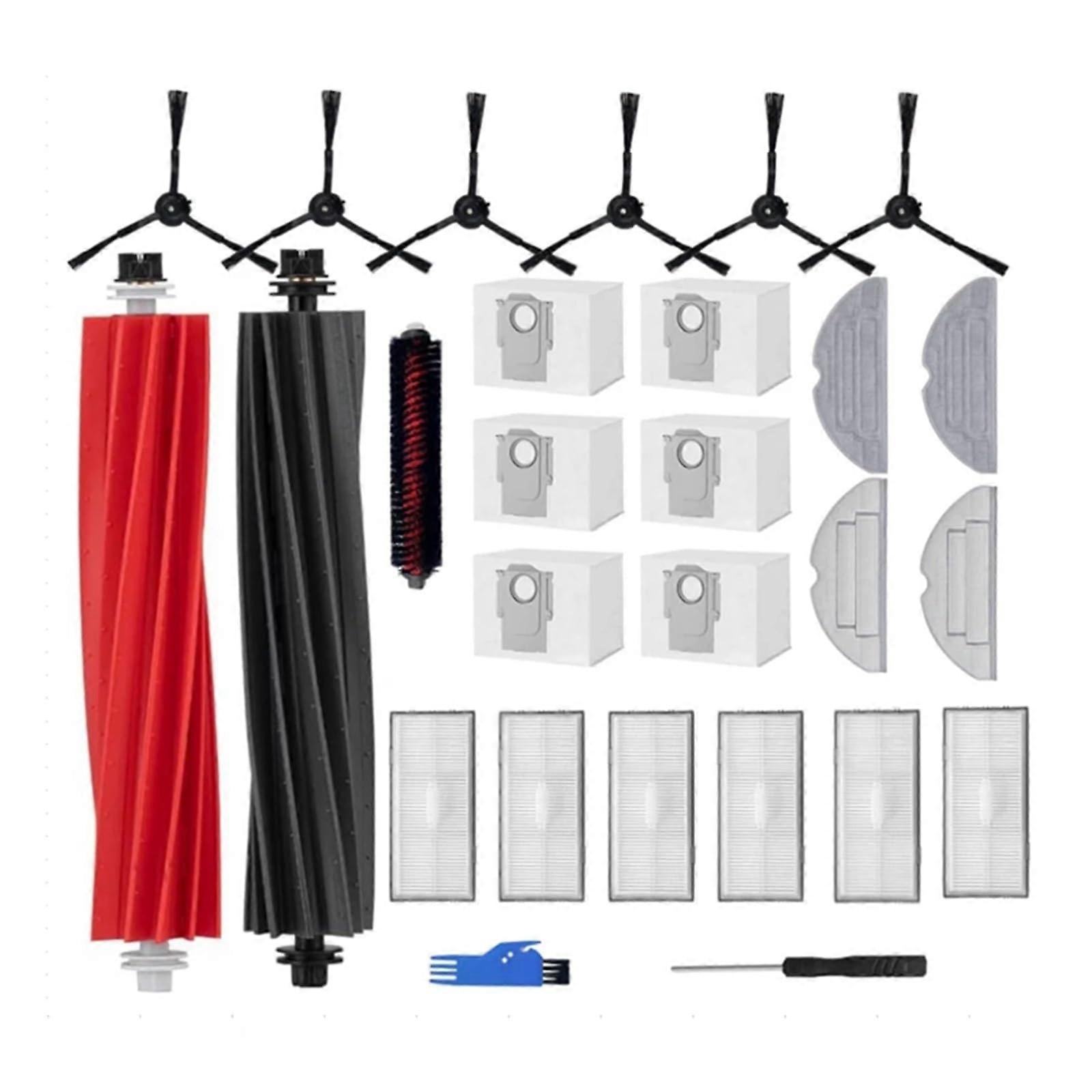 Vacuum Cleaner Accessories Set for Roborock S8 Pro Ultra, Double Brush System, Compatible Replacement Main Brushes